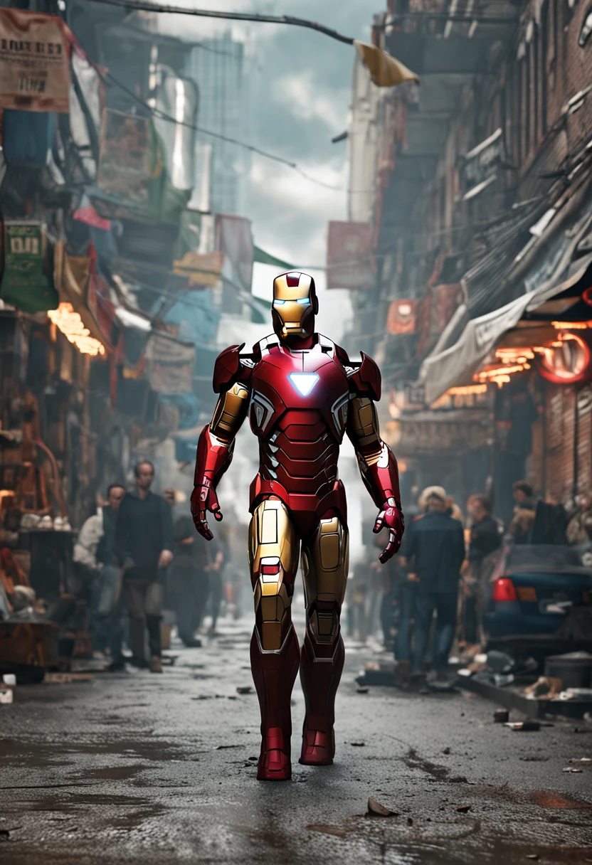 Me, marvel comic, Avengers, Iron Man suit, full body render, Rembrandt, CGSesociety, trends in art station, Highly detailed, Ultra photo realsisim, concept-art, Intricate details, eerie, Highly detailed, Photorealistic, rendering by octane, 8 k'', illusory engine.
