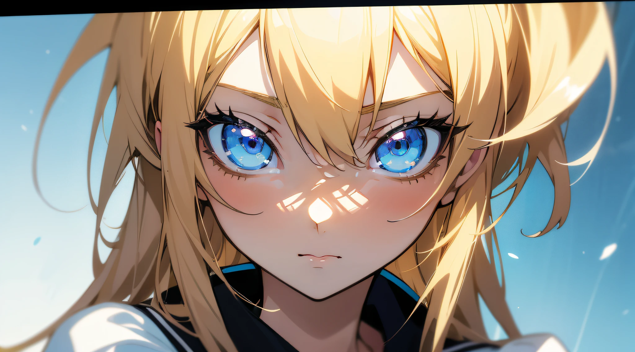 Blonde hair anime girl with blue eyes and scissors, Stunning anime face portrait, zerochan art, Beautiful Anime Portrait, anime style portrait, anime style 4 k, Beautiful Anime Face, Anime Art Style, digital art on pixiv, detailed portrait of an anime girl, beautiful anime art style, High quality anime art style, digital anime art, digital art in anime style