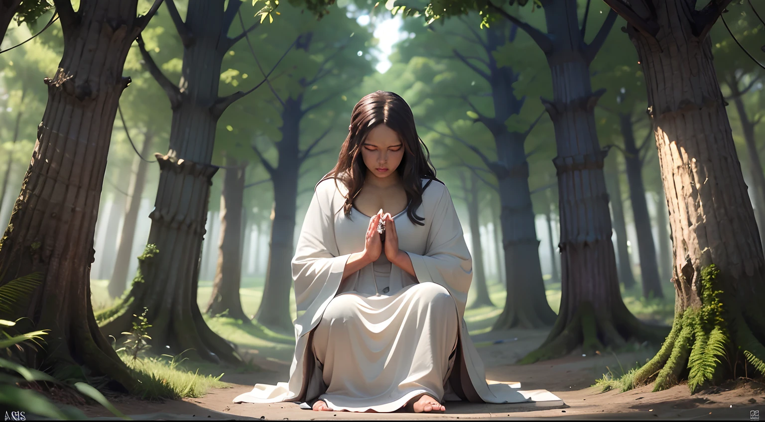 Image of a woman dressed in white standing on a rock, Vestido como Jesus Cristo, Jesus, Shutterstock, foto ainda, Directed by: Kurt Roesch, O Senhor e Salvador, stands in center with open arms, Jovem Deus Todo-Poderoso, vitorioso em um morro, jesus of nazareth, standing triumphant and proud, Cristo Redentor, Segunda vinda