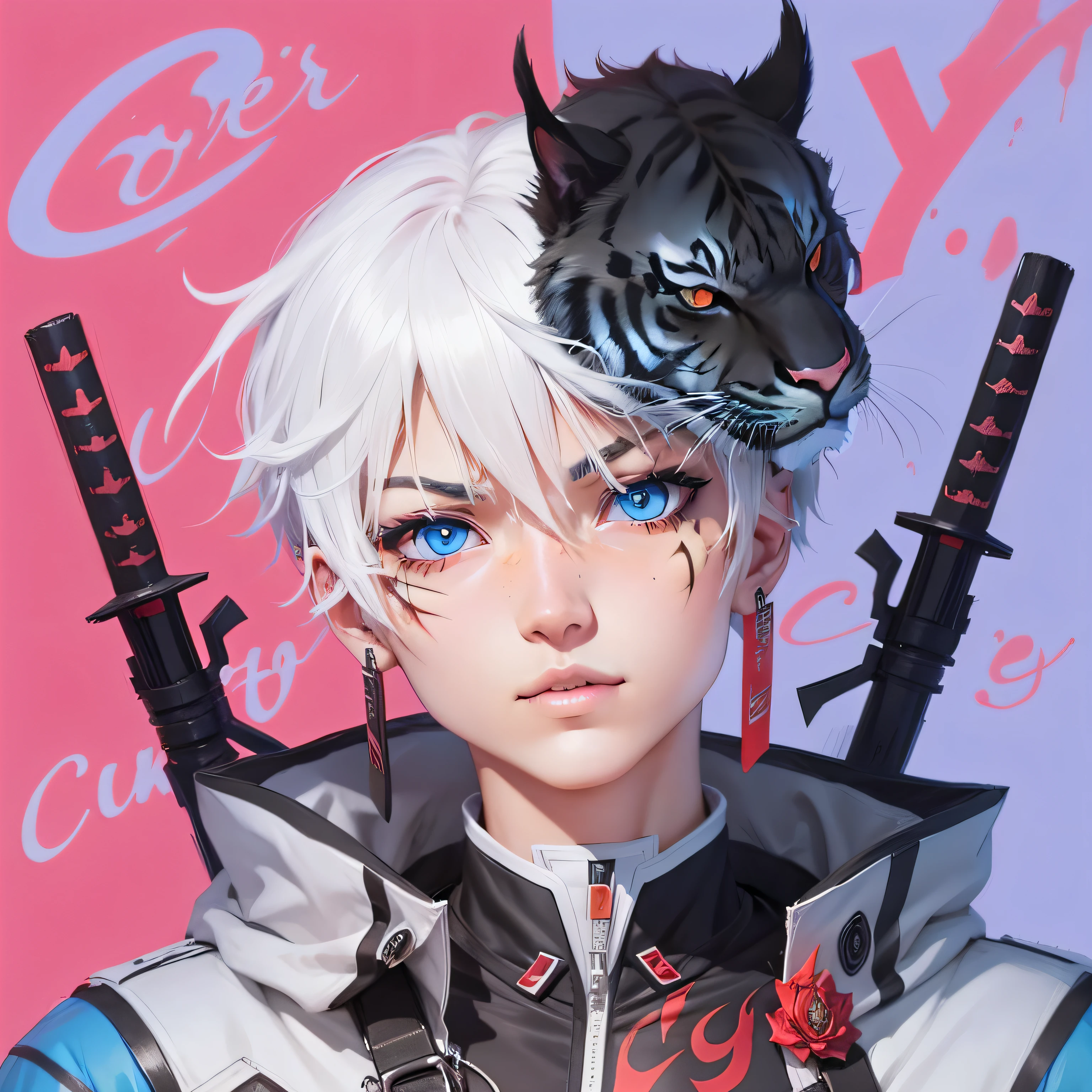Red and blue eyes,cy,Tiger Tooth