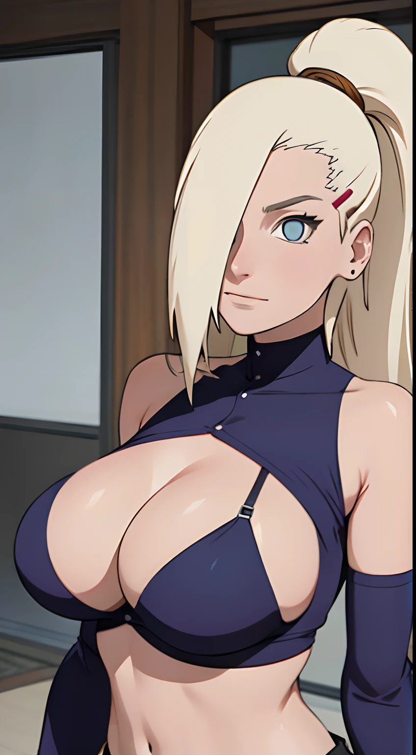 Ino yamanaka， schneit， sat，Spaltung，smil，Rot im Gesicht sein，drinnen im Zimmer，Nahaufnahme Nahaufnahme，mit einer guten Figur,mid large breasts,The breasts fall out immediately,clenched breasts,enges, open white shirt,Blaue skinny Jeans,both arms behind the back,perfekter Arsch,Breasts peek out,nippel gucken raus,,Nacktheit,man kann ihre nippel sehen