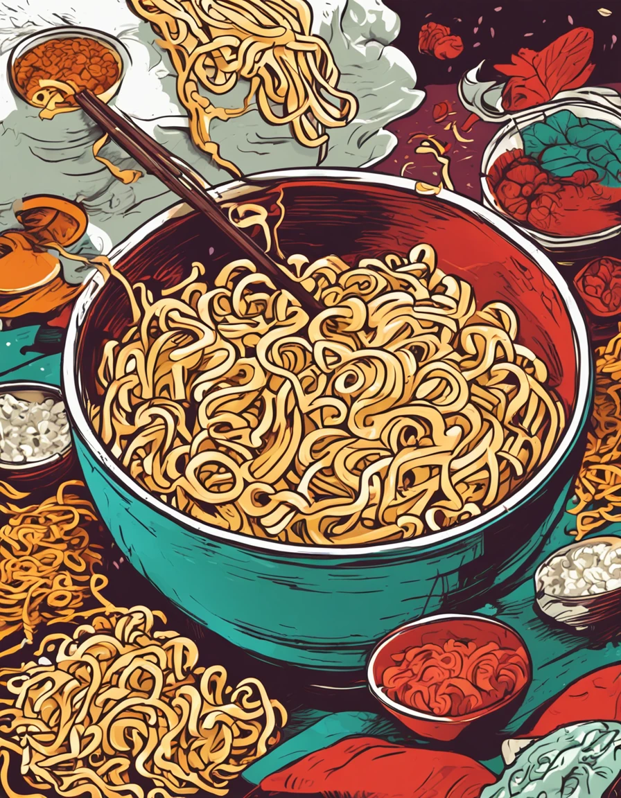 An illustration of instant noodles