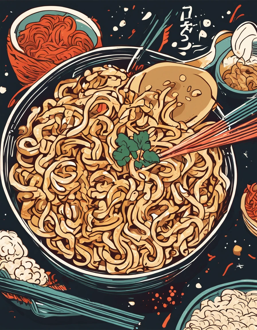 An illustration of instant noodles