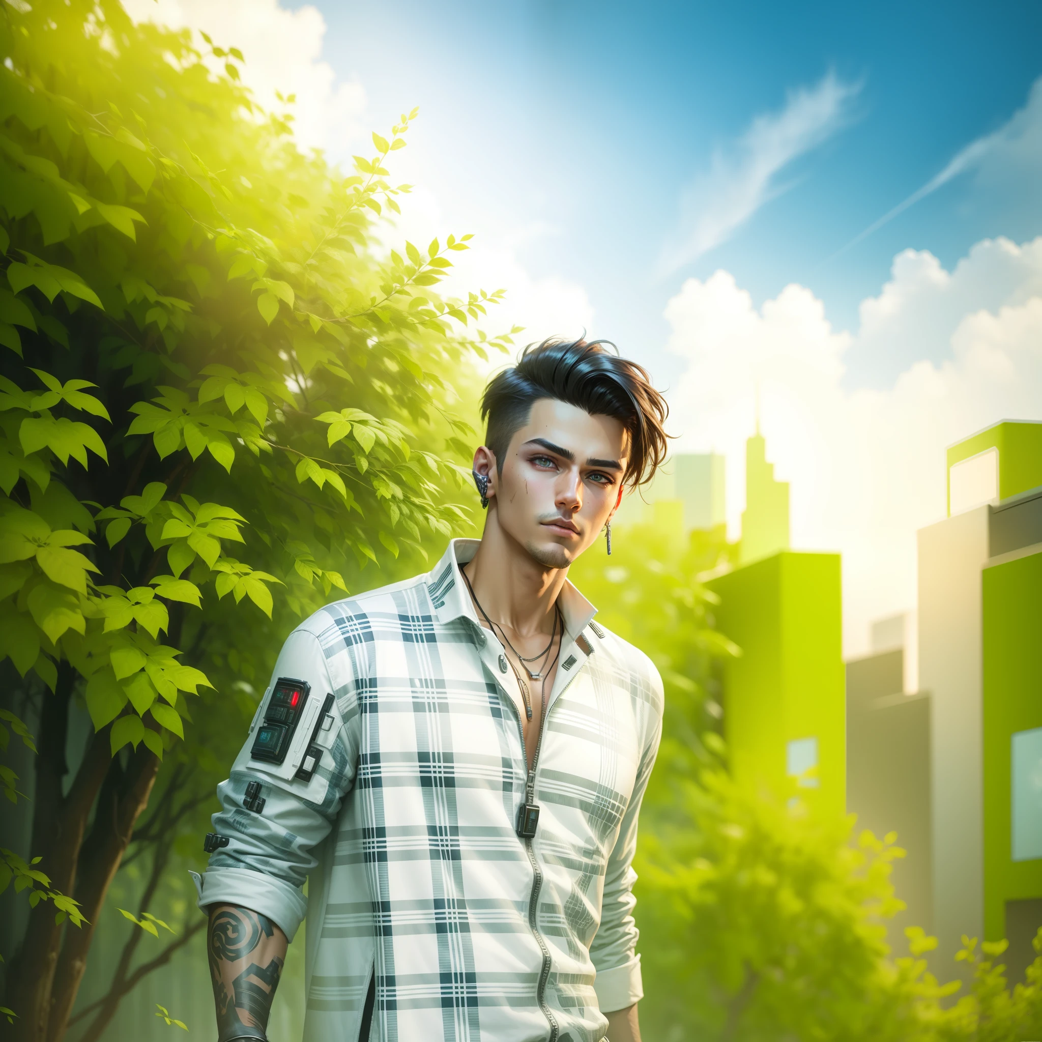 Background change cyberpunk handsome boy. Realistic face. 8k. Ultra realistic.