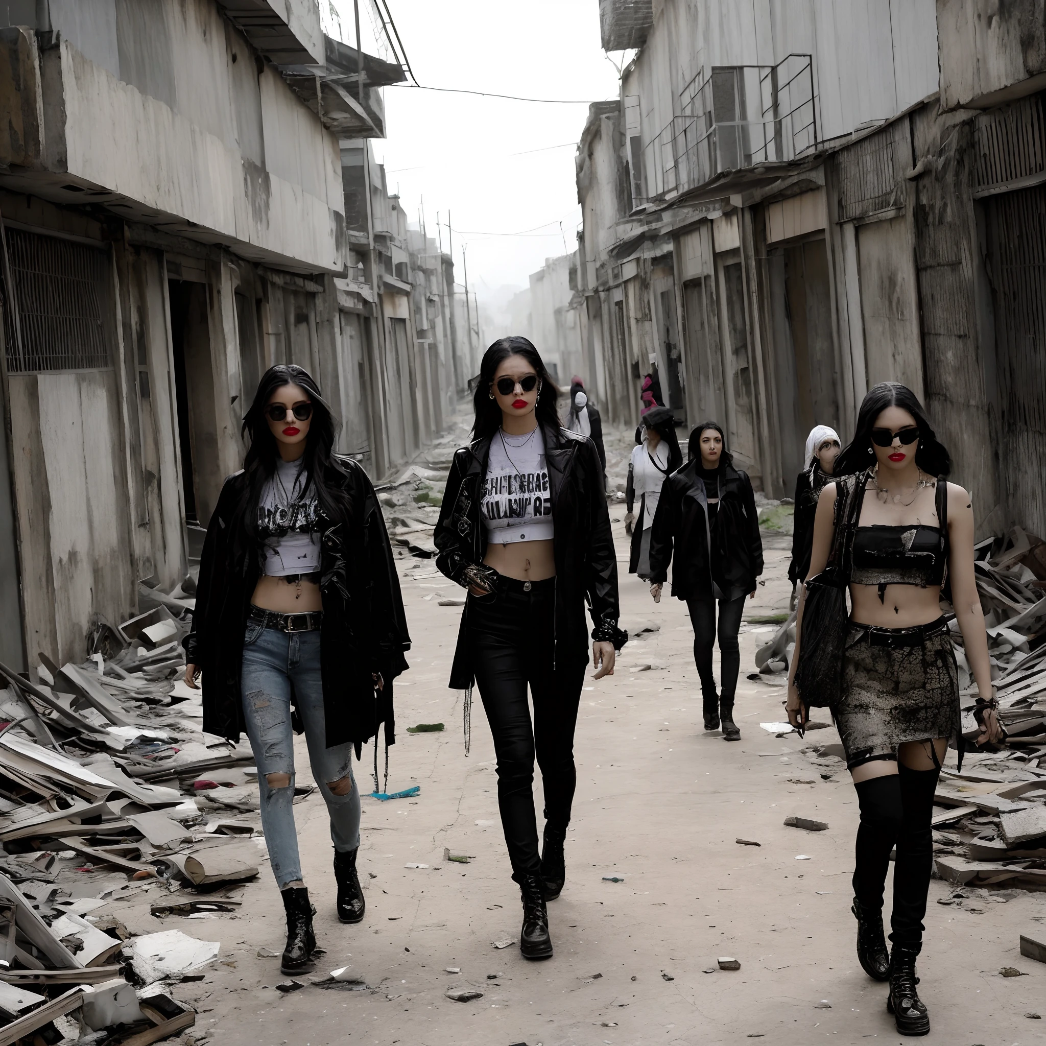 2076 A.D. Fashion Devastated Urban Decay, awesome mulheres desfilando em um cenario distopico, Dystopian Fashion Movement, Fotografia de Moda