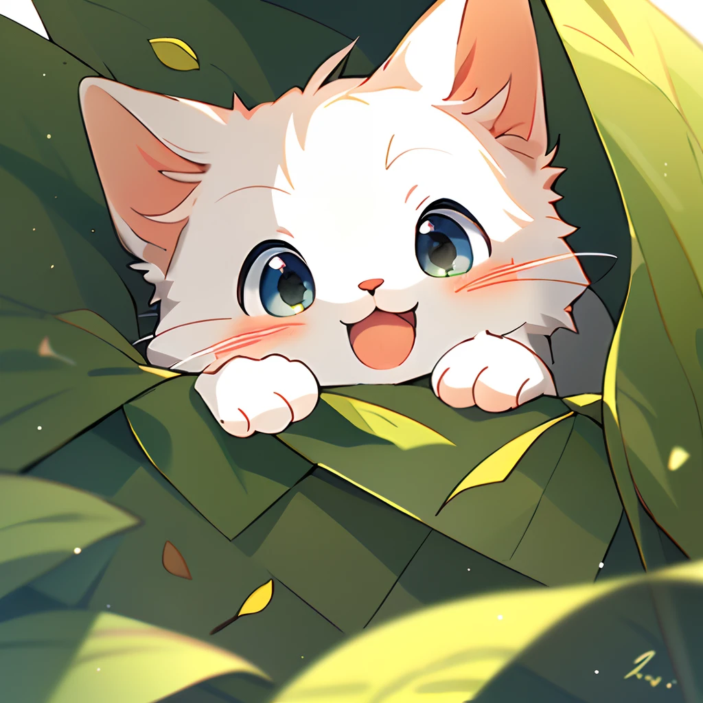 ,(Masterpiece:1.2, High quality),
No Man, cat, :3, Simple background, Animal focus, Animal, brown background, view the viewer, Open mouth, leafs, greybackground, Smile, plant,Soft lines,Soft light,soft filter,Background bokeh