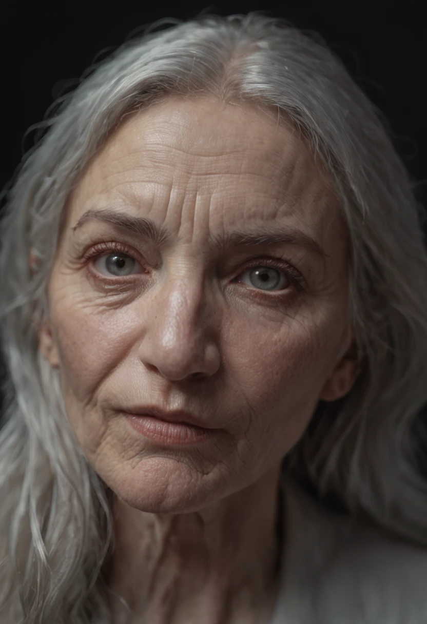 (1 elderly woman, old woman, white hair, advanced age, inside a house, detailed face, beautiful detailed eyes, beautiful detailed lips, extremely detailed eyes and face, long eyelashes, photorealistic, 8k, best quality, highly detailed, masterpiece, realistic, cinematic lighting, warm colors, dramatic lighting, chiaroscuro)