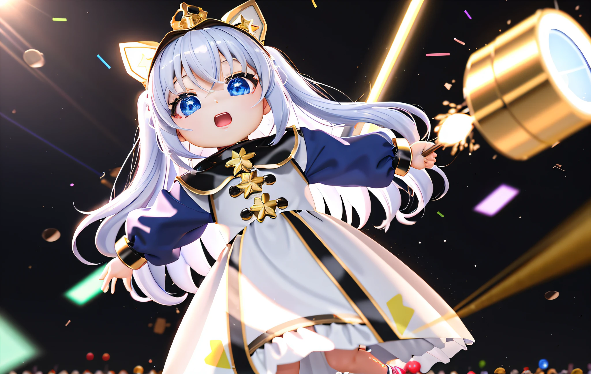 Pop Mart Blind Box IP、Close up of four cute knight dolls、Young One Angel Style、Wear longer, Dress fluently、Lop style、Poseline doll、Little people々々々々々々々々。Little people々々々々々々々々、unreal enginee 5、Light 3D/C4D production: 8K HD quality/illuminating/Ultra-fine lens description 1.5、flawless、Chibi Background/Cinematic。Deformed Cute Girl、Chibi Chara、totally white、motion-blur、High-speed shutter、Blazing Speed - AR 4:3