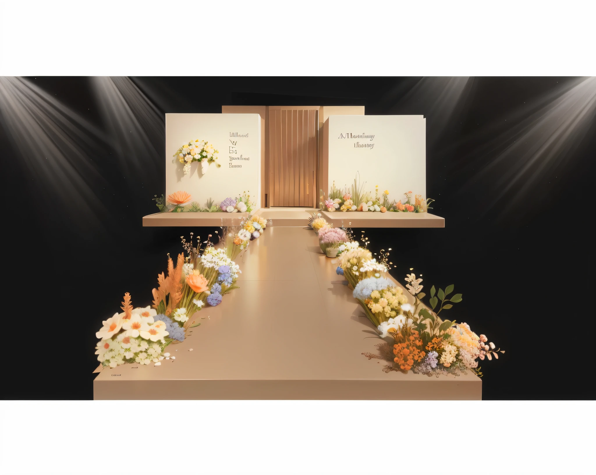 (((foster and partners,artist impression,artistic impression,Hamish MacDonald,Carey Morris,David Brewster,Higher detail illustration,Helen Berman,illustratio,A detailed illustration,Nick Fudge,Warren Mahi,artist impression))),Wedding design,Renderings,3Drenderingof,lot of flowers,small flower,Light