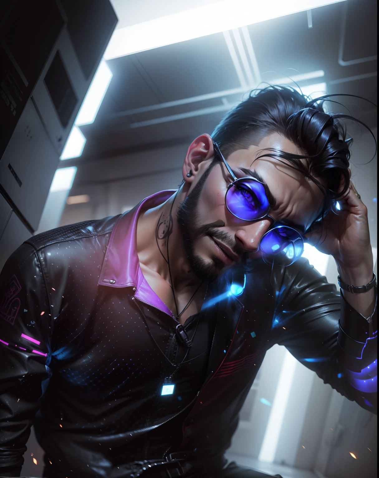 Change background cyberpunk handsome