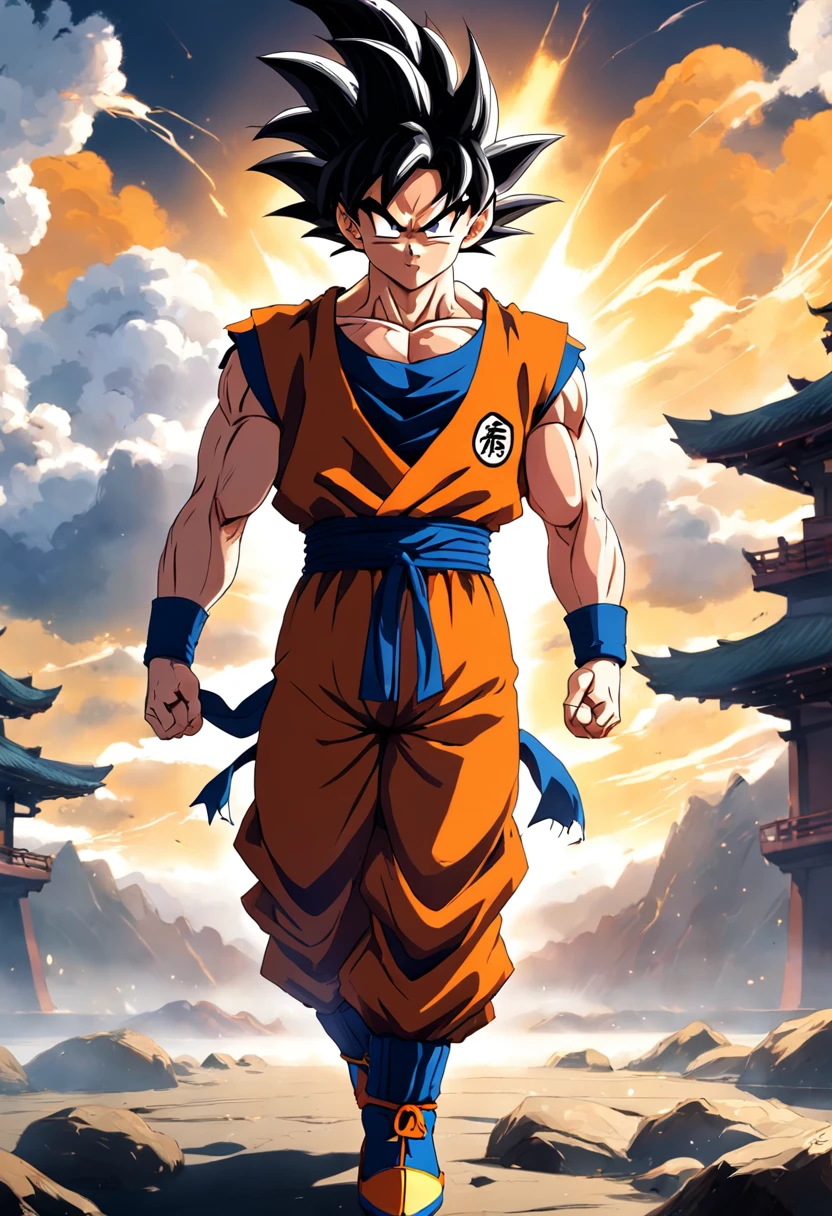 Super Saiyan Goku, Outdoors, Martial arts training