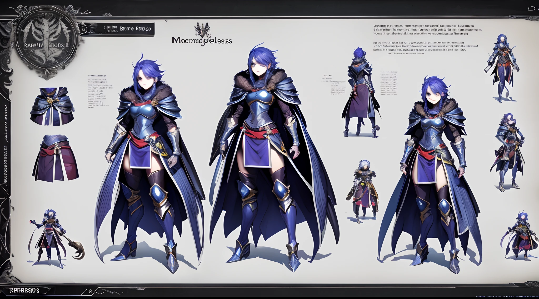 mage class character, armor, weapon, vibrant colors, clean lines