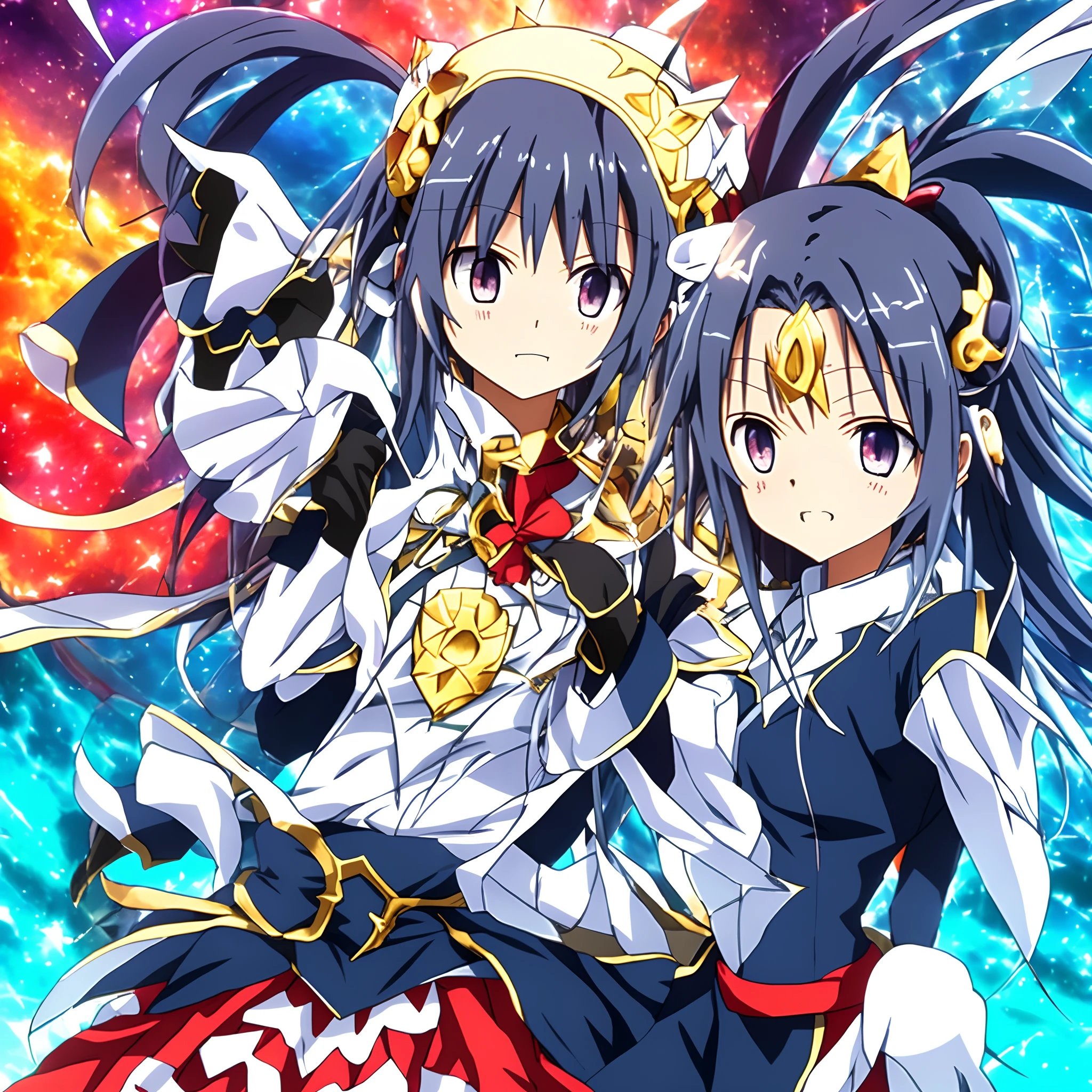 Great quality ++ High resolution extremely detailed, very aesthetic, expressive eyes, perfect face, face symmetrical, good anatomy, perfect hands, 8k, UHD, HD wallpaper, high quality, Ultra detailed, ((((1girl)))), (((standings))), ((((full body)))), (((upper body))), ((((Date A Live)))), ((((Miku Izayoi)))), (((astral dress))), (((Long hair))), (((Light Indigo hair))), (((Silver eyes))), (((weapon))), (((armor))), (((sword))), ((((yellow dress)))), white polkadots on dress, long gloves, elbow gloves, (((asymmetrical body))), (((asymmetrical hair))), (((asymmetrical clothes))), (((school background))),