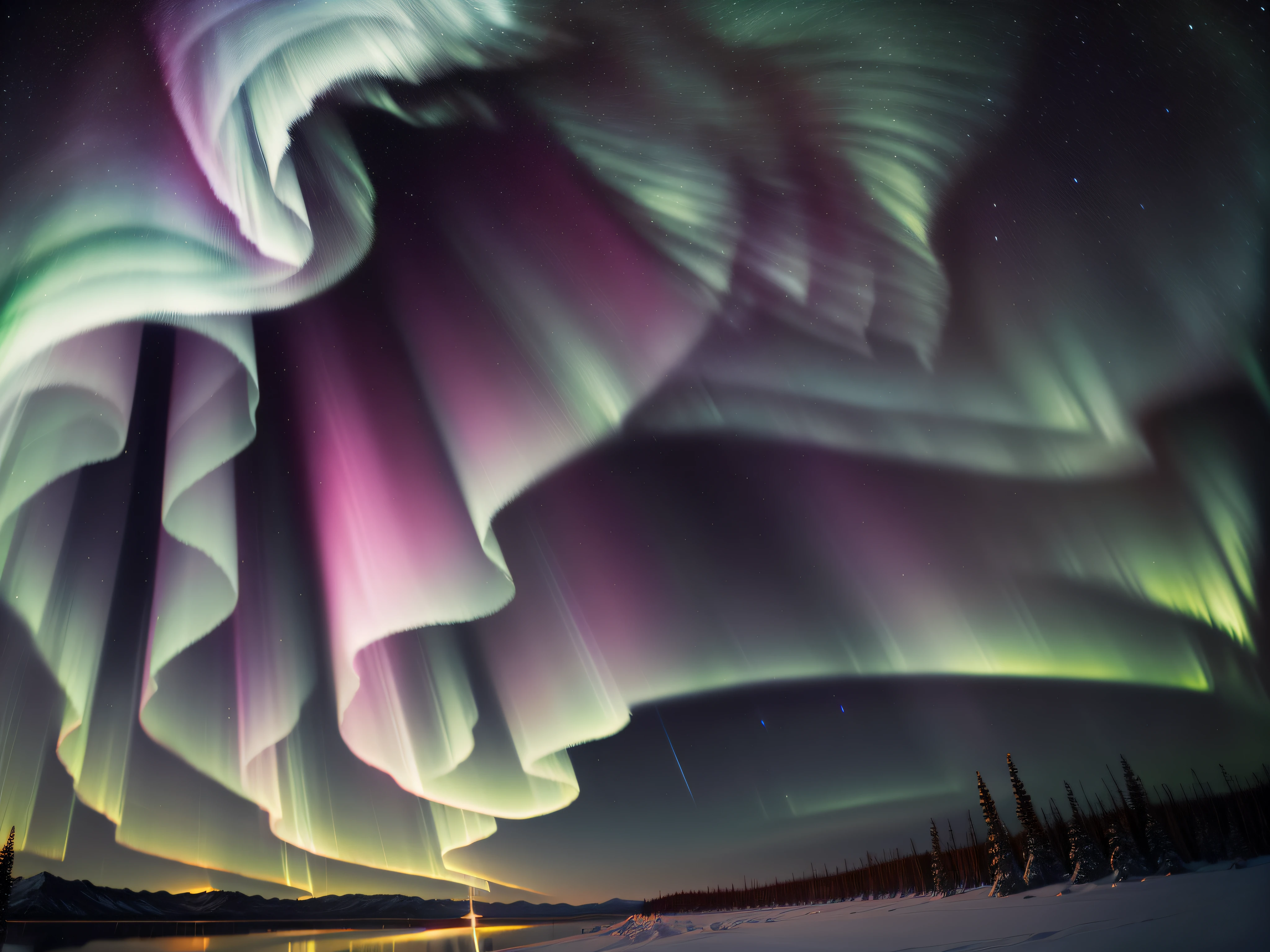 Auroras: In regions near the poles, colorful natural light displays, such as the Northern Lights (Aurora Borealis) and Southern Lights (Aurora Australis), occur on clear nights.