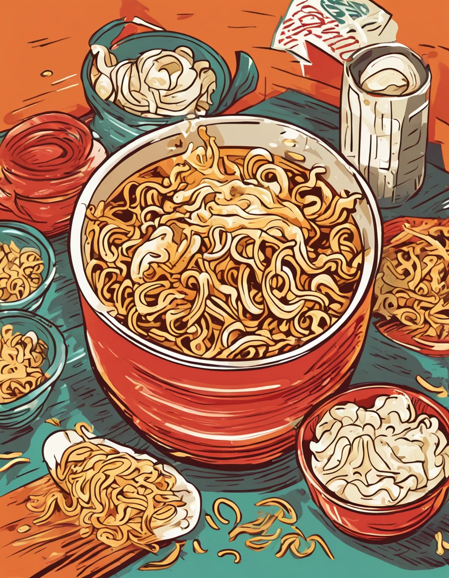 Illustration of instant noodles