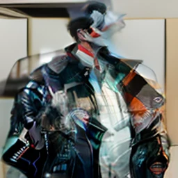 1 man. joker windbreaker. black jacket. ash hair. short hair. realistic. super detailed. 70mm lenses.
