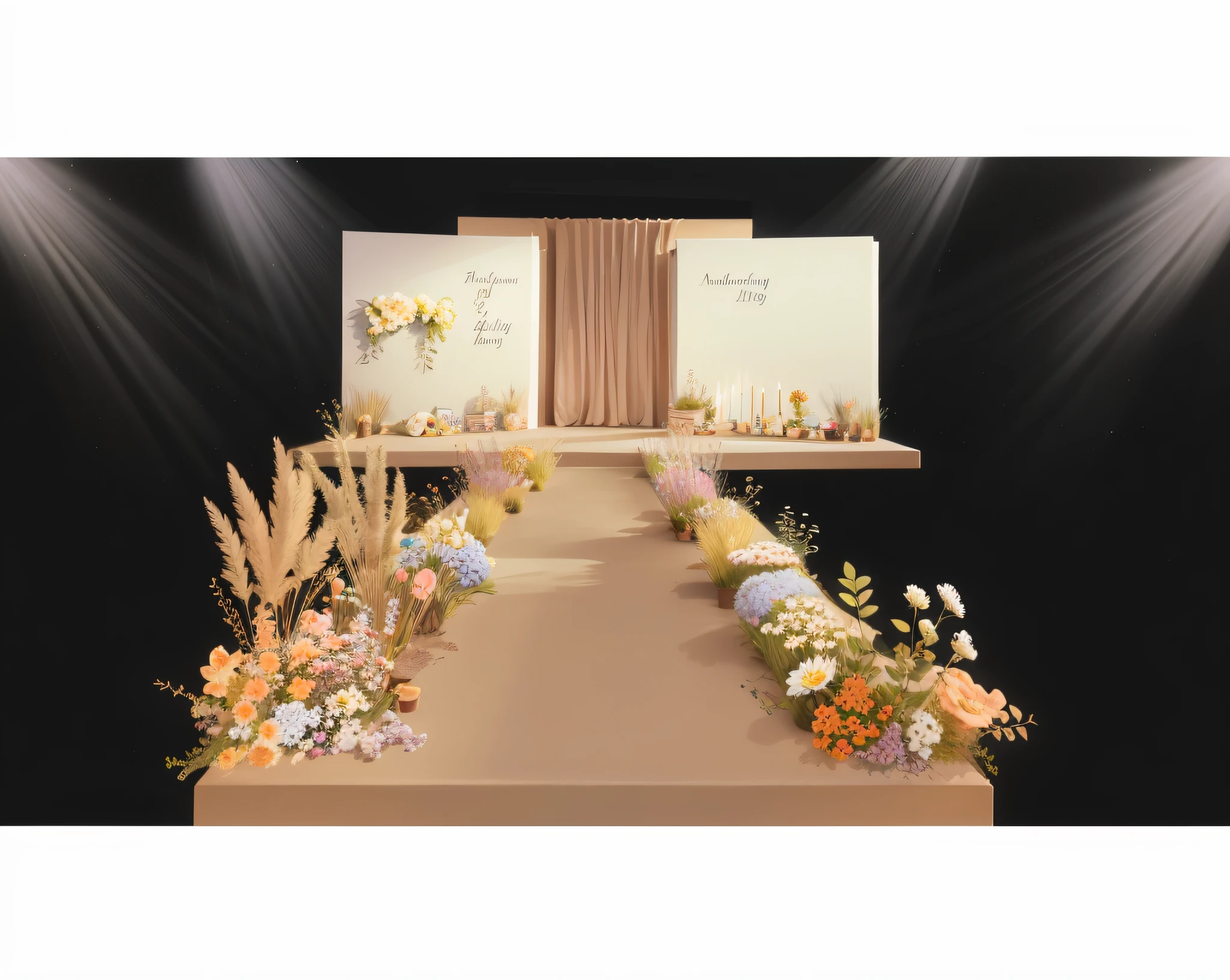 （（（foster and partners，artist impression，artistic impression，Hamish MacDonald，Carey Morris，David Brewster，Higher detail illustration，Helen Berman，illustratio，A detailed illustration，Nick Fudge，Warren Mahi，artist impression））），Wedding design，Renderings，3Drenderingof，lot of flowers，small flower，Light
