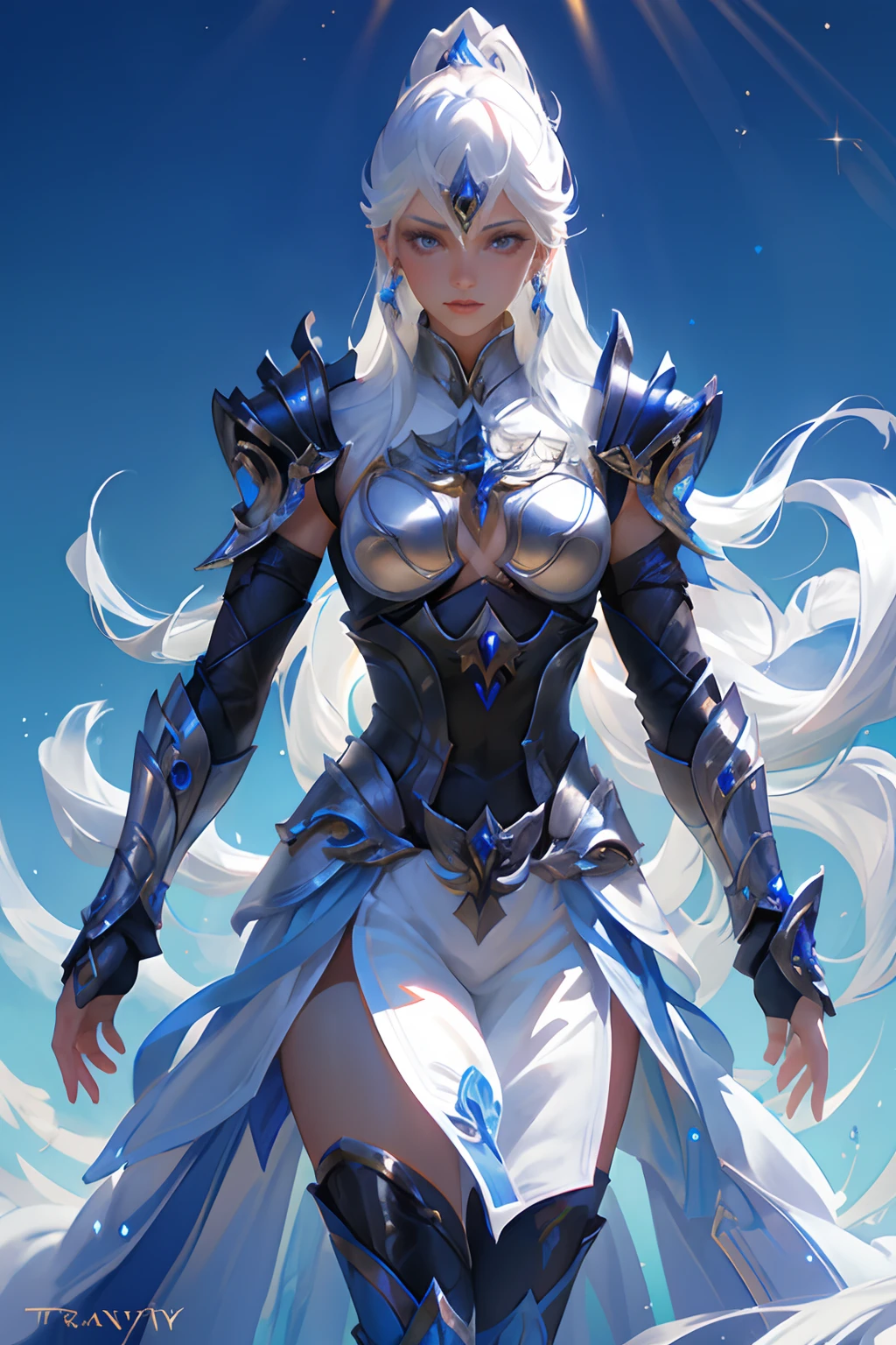 Ultra-high saturation,(tmasterpiece), fully body photo,(best qualtiy), (1girll), starryskybackground,Wearing shiny gold armor, Sexy lingerie type armor,Expose your chest,Expose the waistline,Exposing thighs,cool-pose, Saint Seiya Armor, messy hair,high detal, Anime style, Cinematic lighting, Sparkle, god light, Ray traching, filmgrain, hyper HD, textureskin, super detailing, Anatomical correct, A high resolution,Ultra-high saturation,hight contrast,High-gloss armor,Smooth skin,Serious expressions,Dark room,