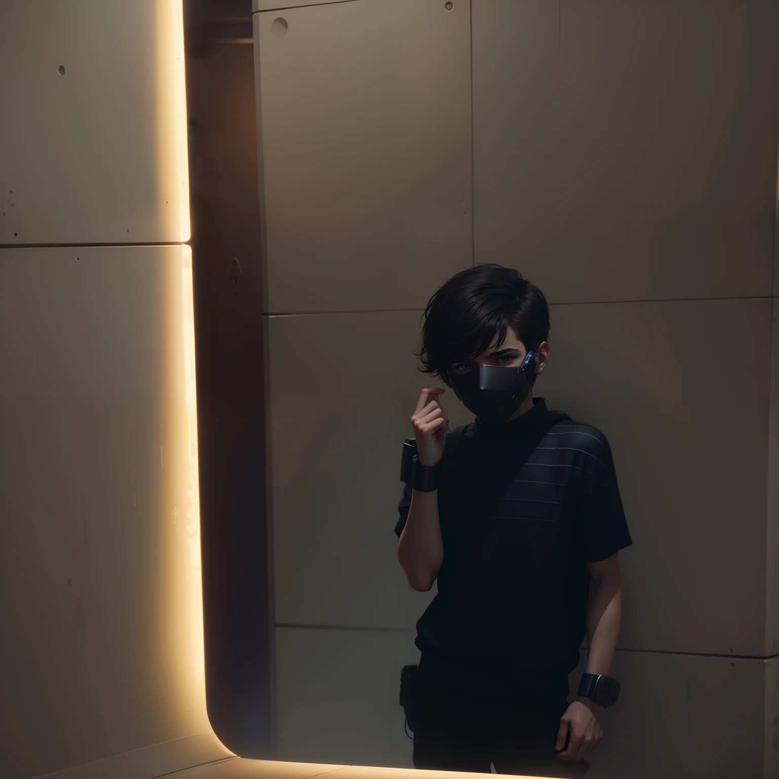 Boy futuristic background and realistic face 4k quality hd