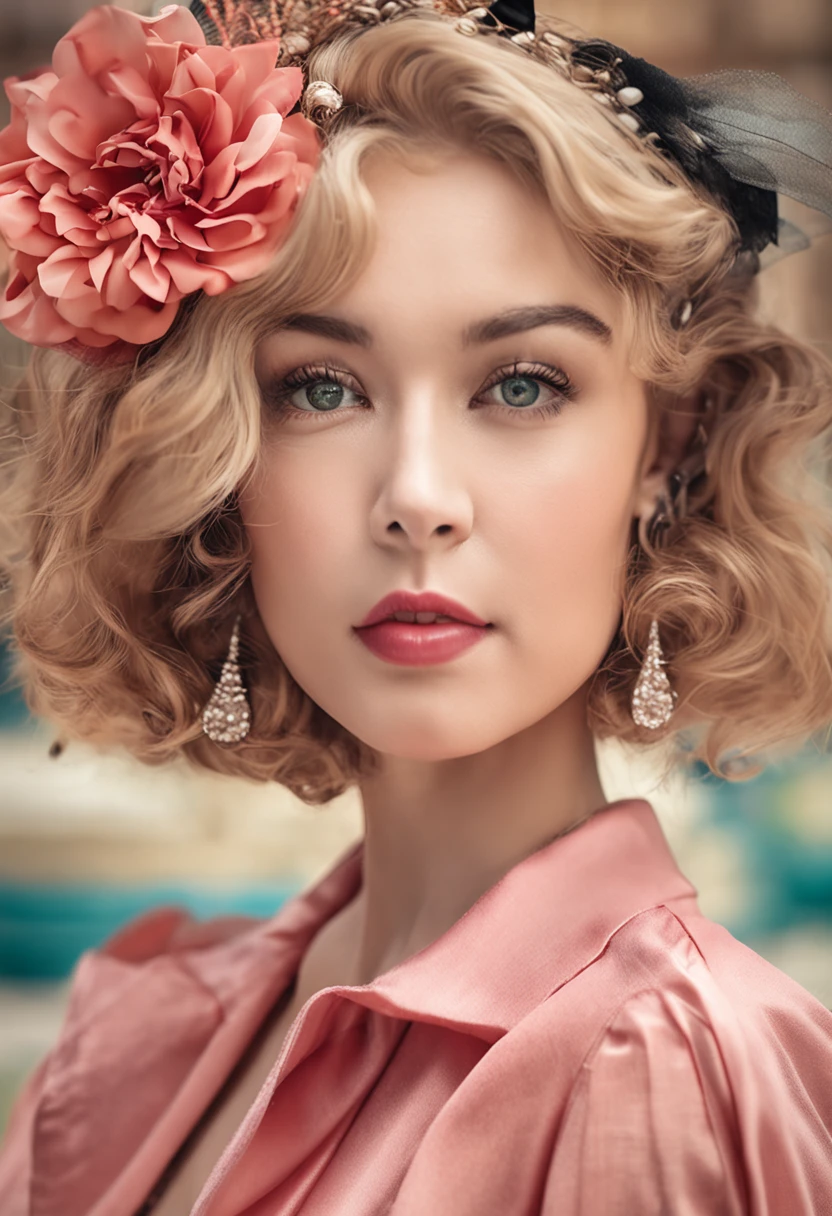 Adorable female face、Big eyes、Pretty lips、Smile like the Mona Lisa、Picasso Touch