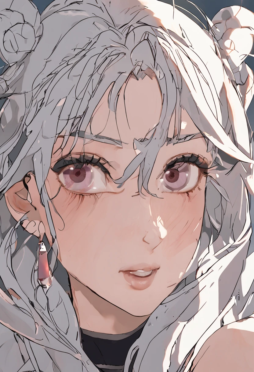 black hair, hair bobbles, wince, longeyelashes, solid circle eyes, fake animal ears, light smile, ear blush, fang, streaked hair, ahoge, white hairband, eye reflection, full-face blush, Bigchest, realisticlying, Surrealism, drop shadow, anaglyph, stereogram, tachi-e, pov, atmospheric perspective, Surrealism, Realism, Verism, Art Deco, Fujifilm, cowboy shot, feminine portrait, 8k, super detail, ccurate, best quality, best quality, textured skin, highres, super detail, masterpiece