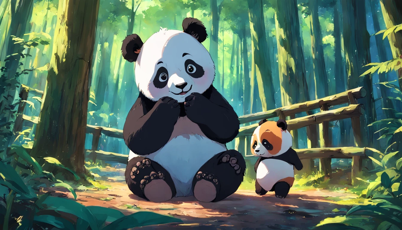 Drawing a panda that made a dream come true. Pandas are starting a new life in the forest. He met many other animals.、I became friends with them. He also、Learned how to find food and survive in the wild.
Pictures should be used bright, Vibrant colors that express the happiness and freedom of pandas.