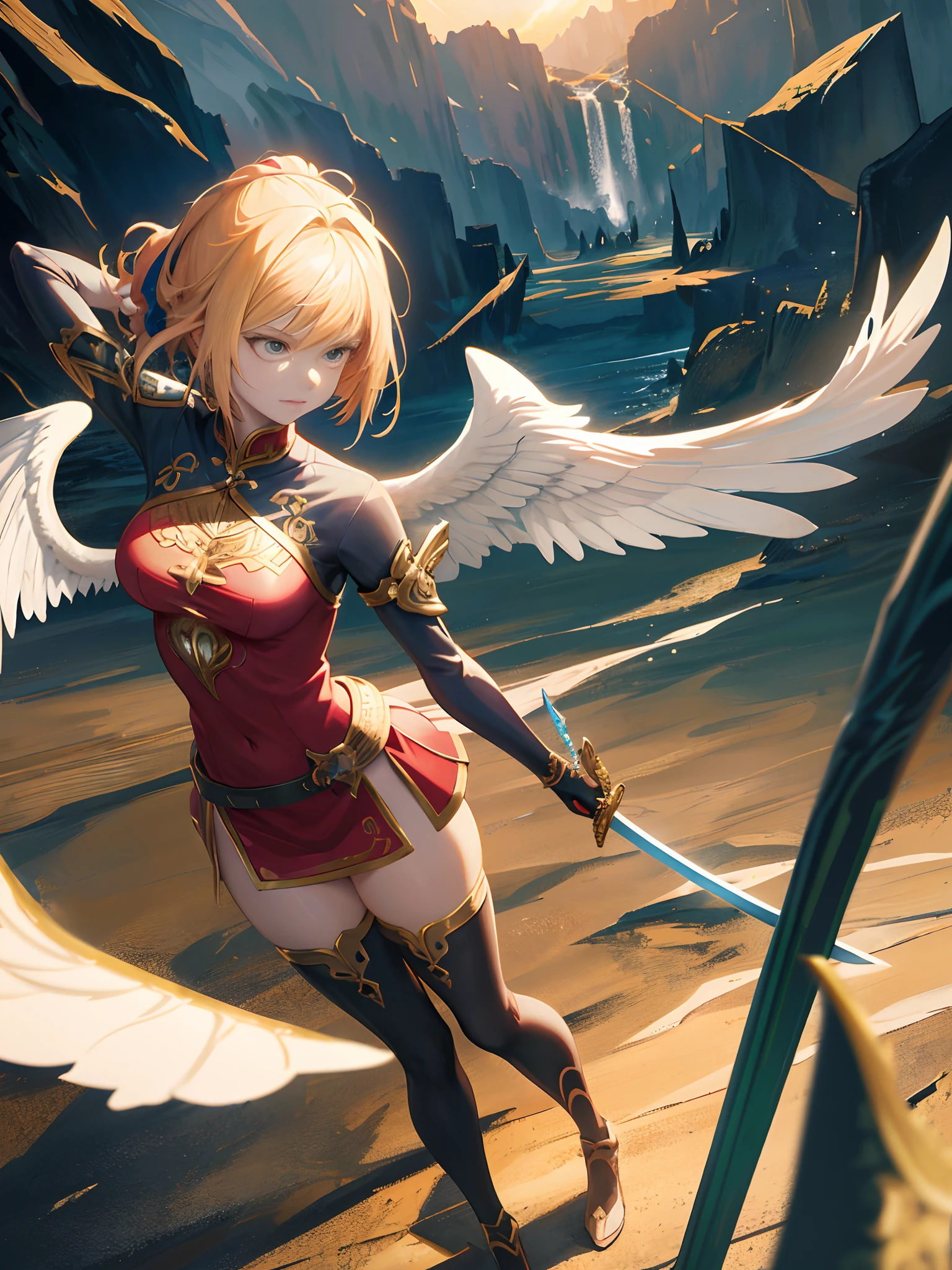 anime - style illustration of a woman with a sword and wings, detailed fantasy digital art, 2. 5 d cgi anime fantasy artwork, digital fantasy art ), detailed fantasy art, detailed digital anime art, detailed digital 2d fantasy art, digital 2d fantasy art, advanced digital anime art, fanart best artstation, karol bak uhd, 4k highly detailed digital art