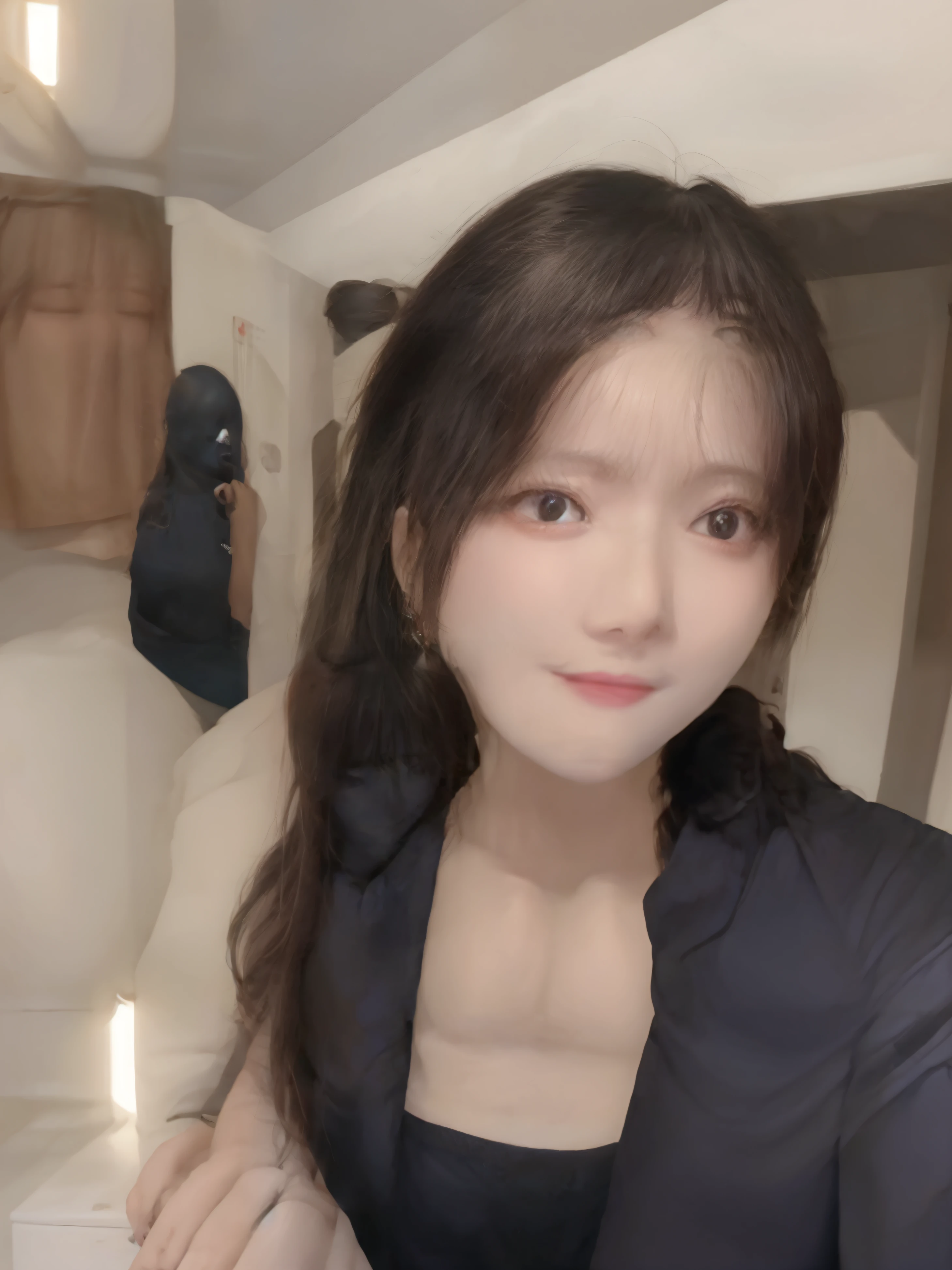 There was a woman in the room making peace signs, 30 year-old woman, 3 0 years old woman, xintong chen, wenfei ye, 2 8 years old, 2 9 years old, 2 7 years old, 8k selfie photograph, Lin Qifeng, 3 2 - year - old, chengyou liu, from china, 38 years old