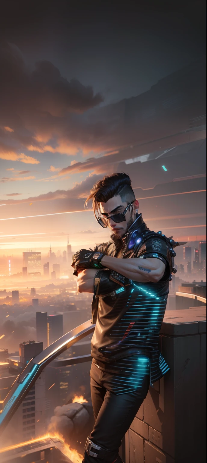 change background cyberpunk handsome boy,realistic face, 8k, ultra realistic,