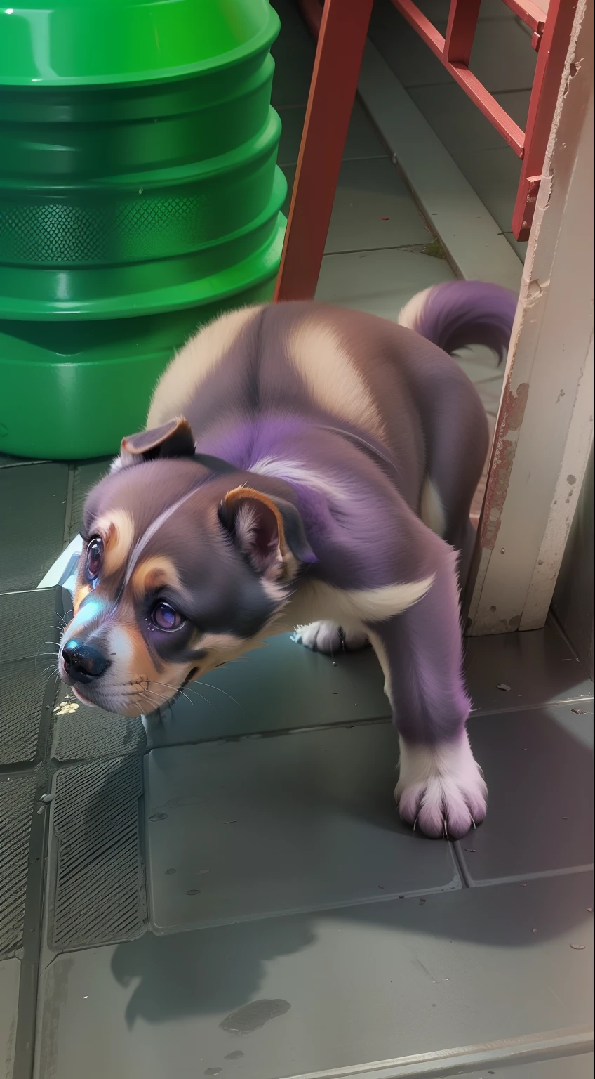 imagem em roxo de um cachorro