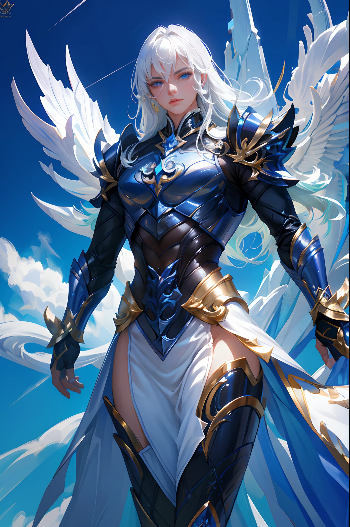 Ultra-high saturation，（tmasterpiece）， fully body photo，（best qualtiy）， （1girll）， starryskybackground，Wearing shiny gold armor， Sexy lingerie type armor，Expose your chest，Expose the waistline，Exposing thighs，cool-pose， Saint Seiya Armor， messy  hair，high detal, Anime style, Cinematic lighting, Sparkle, god light, Ray traching, filmgrain, hyper HD, textureskin, super detailing, Anatomical correct, A high resolution，Ultra-high saturation，hight contrast，High-gloss armor，Smooth skin，Serious expressions,Dark room,