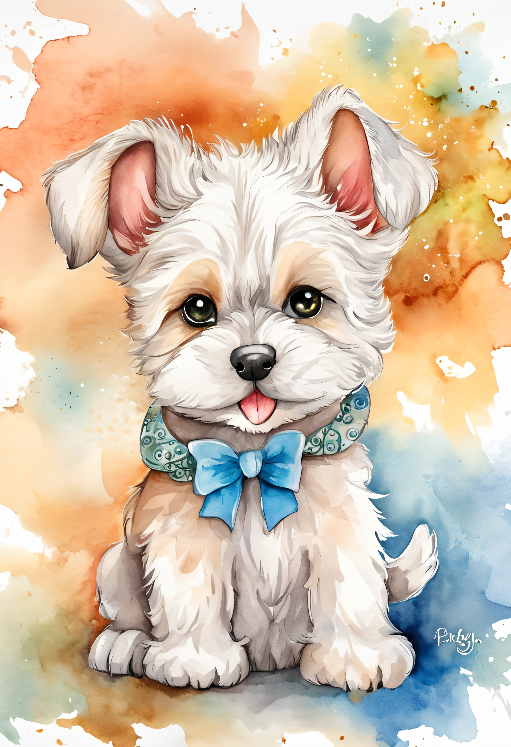 puppy,fofinho, Chibi, fundo simples, adorable animal, kawaii