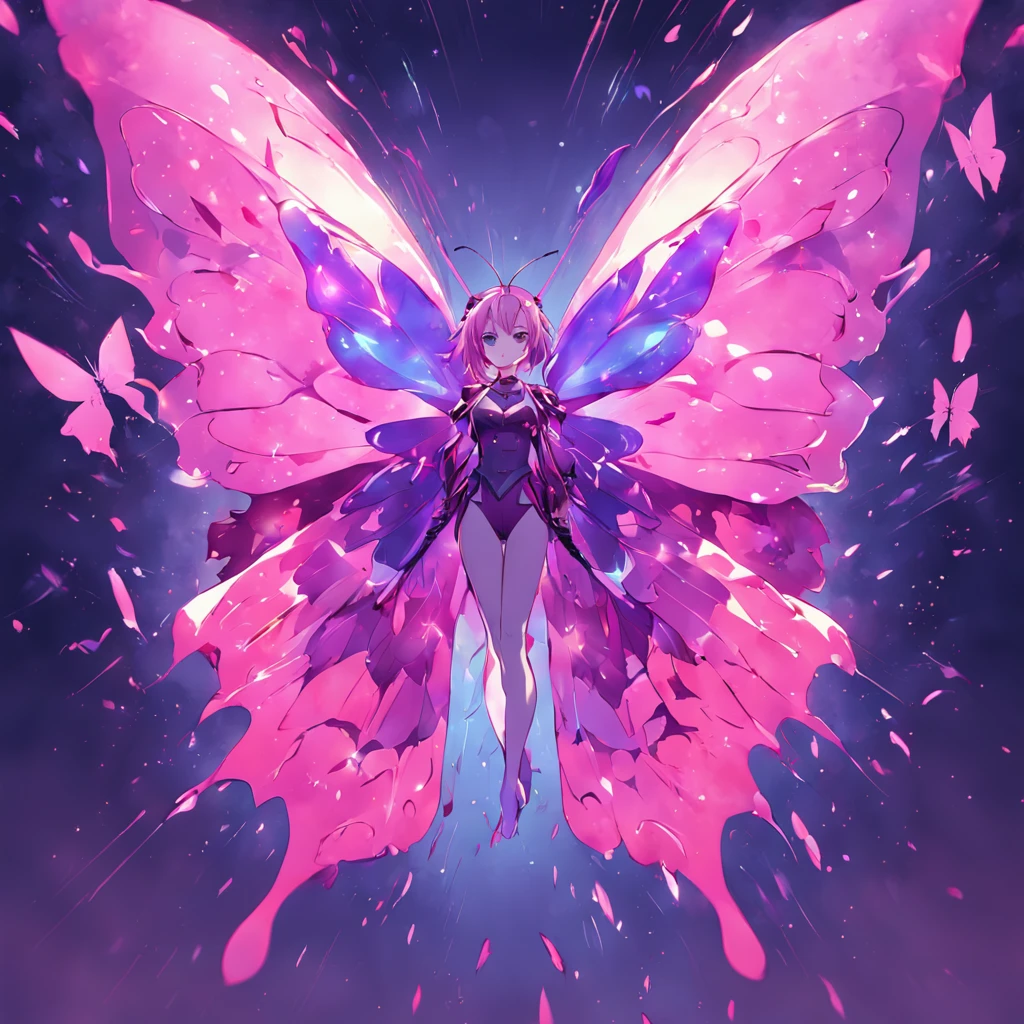 butterfly, realistic, colorful, vibrant colors, saturated colours, blue, purple, symmetrical, solid white background)