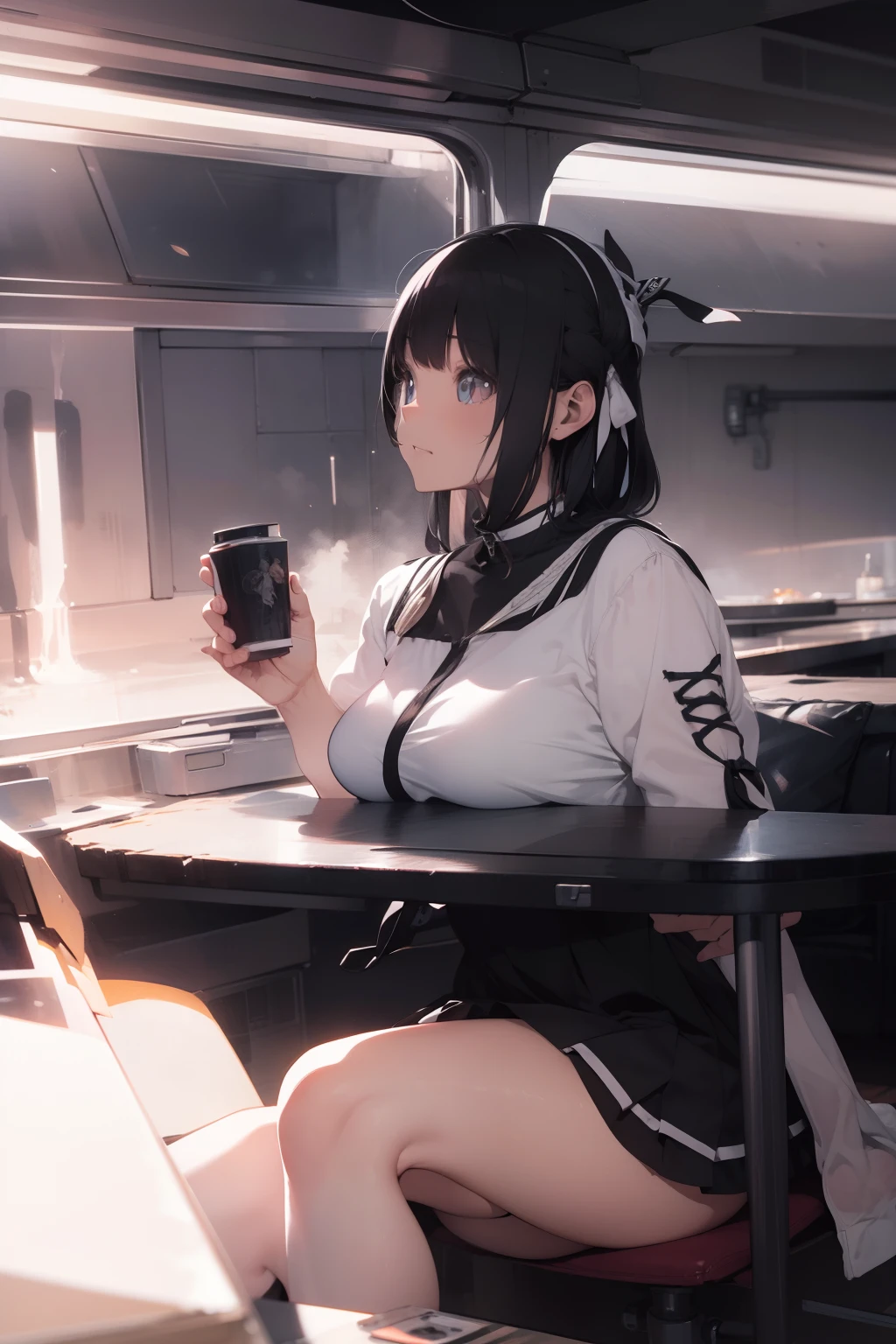 ultra-quality, ultla highres, Hyper Detailed, High contrast, superfine illustration, creative refinement,White clothes, A dark-haired