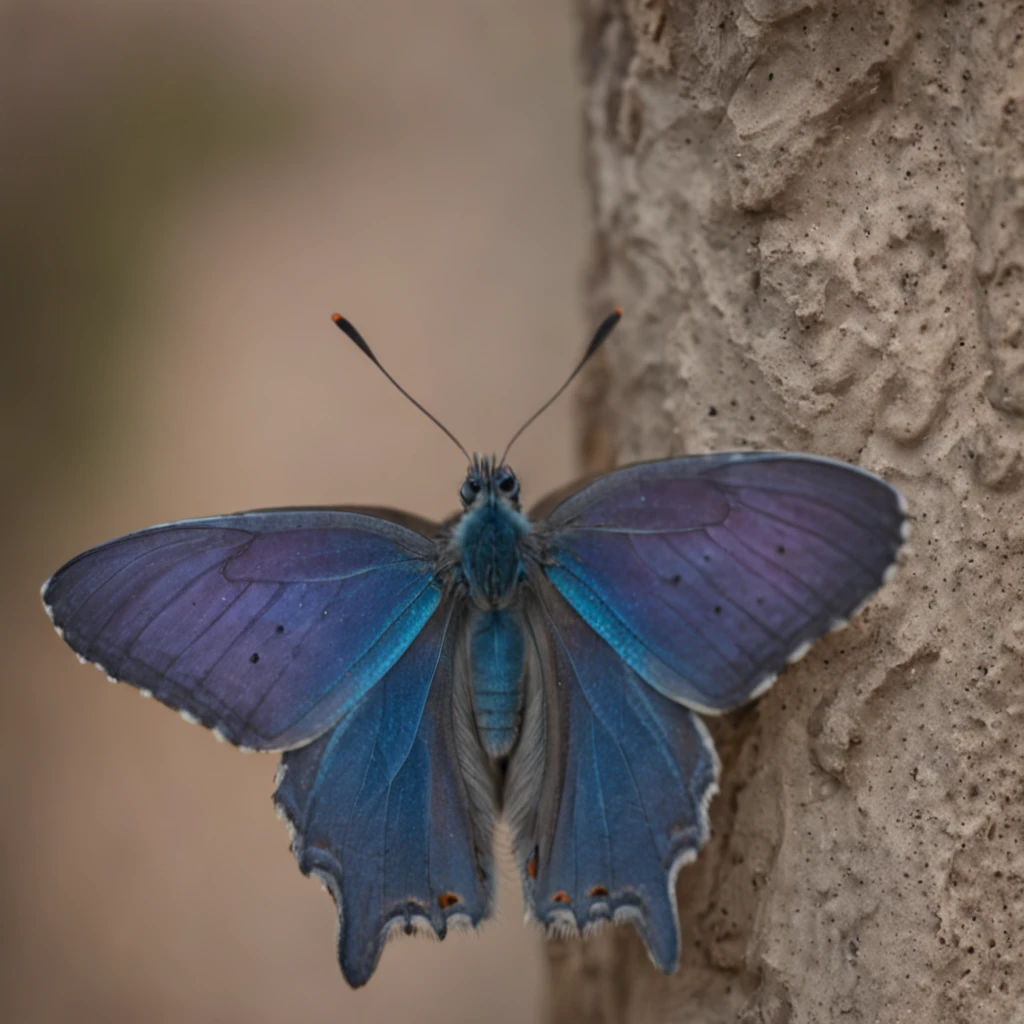 blue butterfly, symetrical, realistic, colorful, vibrant colors, saturated colours, blue, purple, symmetrical