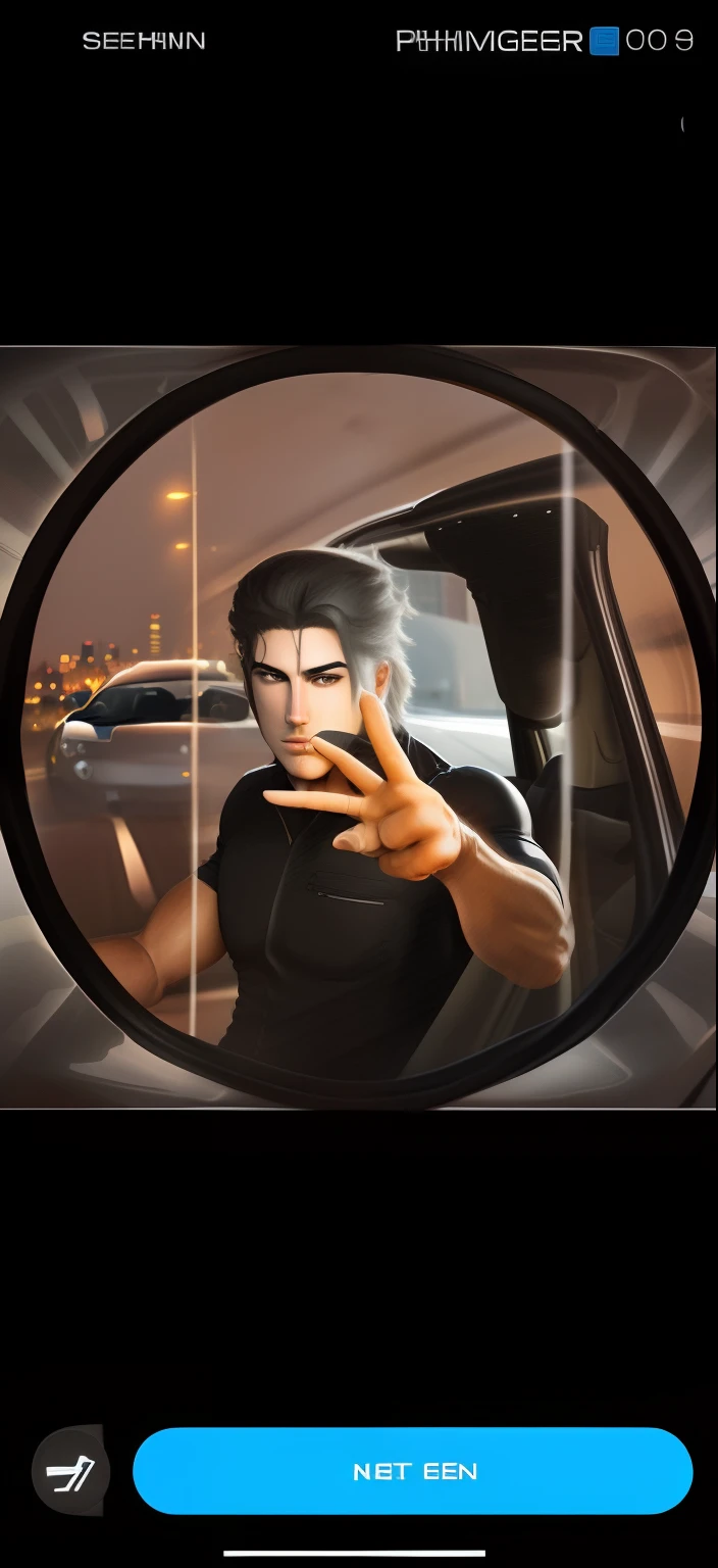 Driving dodge challenger car with stearing