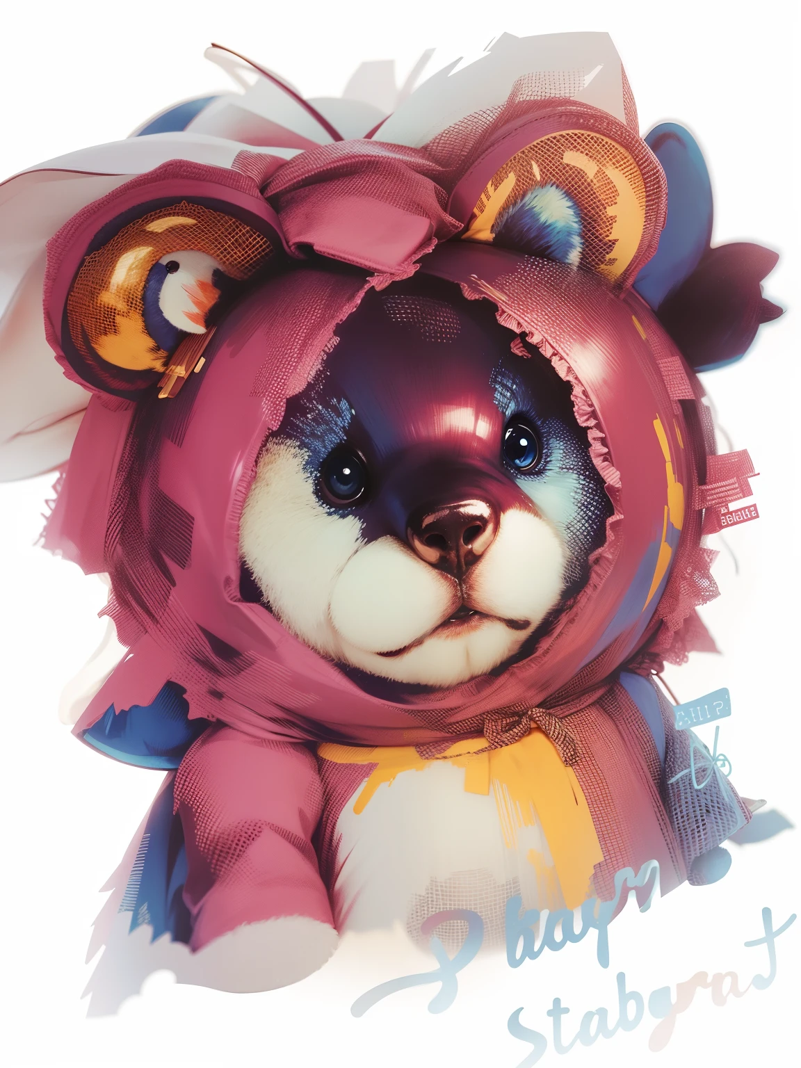 Blue Strawberry Bear
