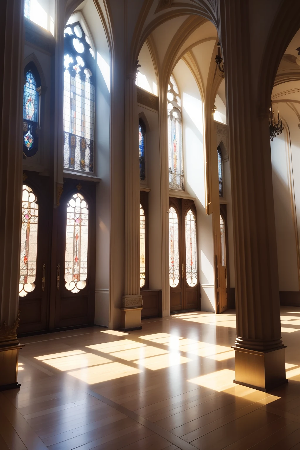 200 square meters of space,14th century Baroque aisles Crystal lamps 4 large floor-to-ceiling windows Two doors Oppressive