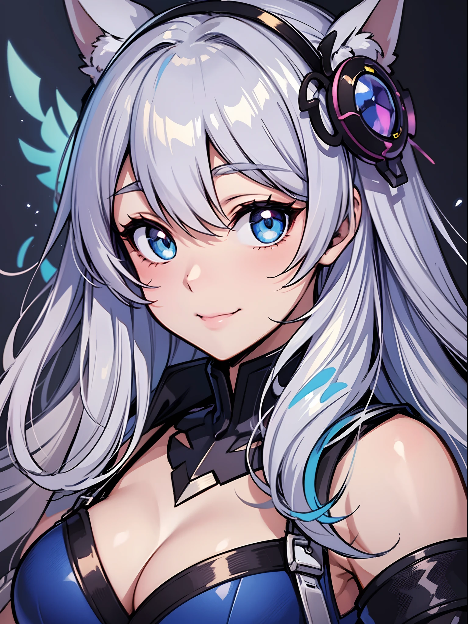 Close-up of face, complex details beautiful and delicate eyes, smile, anime girl with long white hair and blue eyes posing for a picture, shadowverse style, smooth anime cg art, sayori, detailed digital anime art, guweiz, sui ishida art manga, shadowverse, official artwork, pixiv style, detailed anime artwork, artbook artwork, seductive anime girl, sougetsu, detailed anime character art, waifu