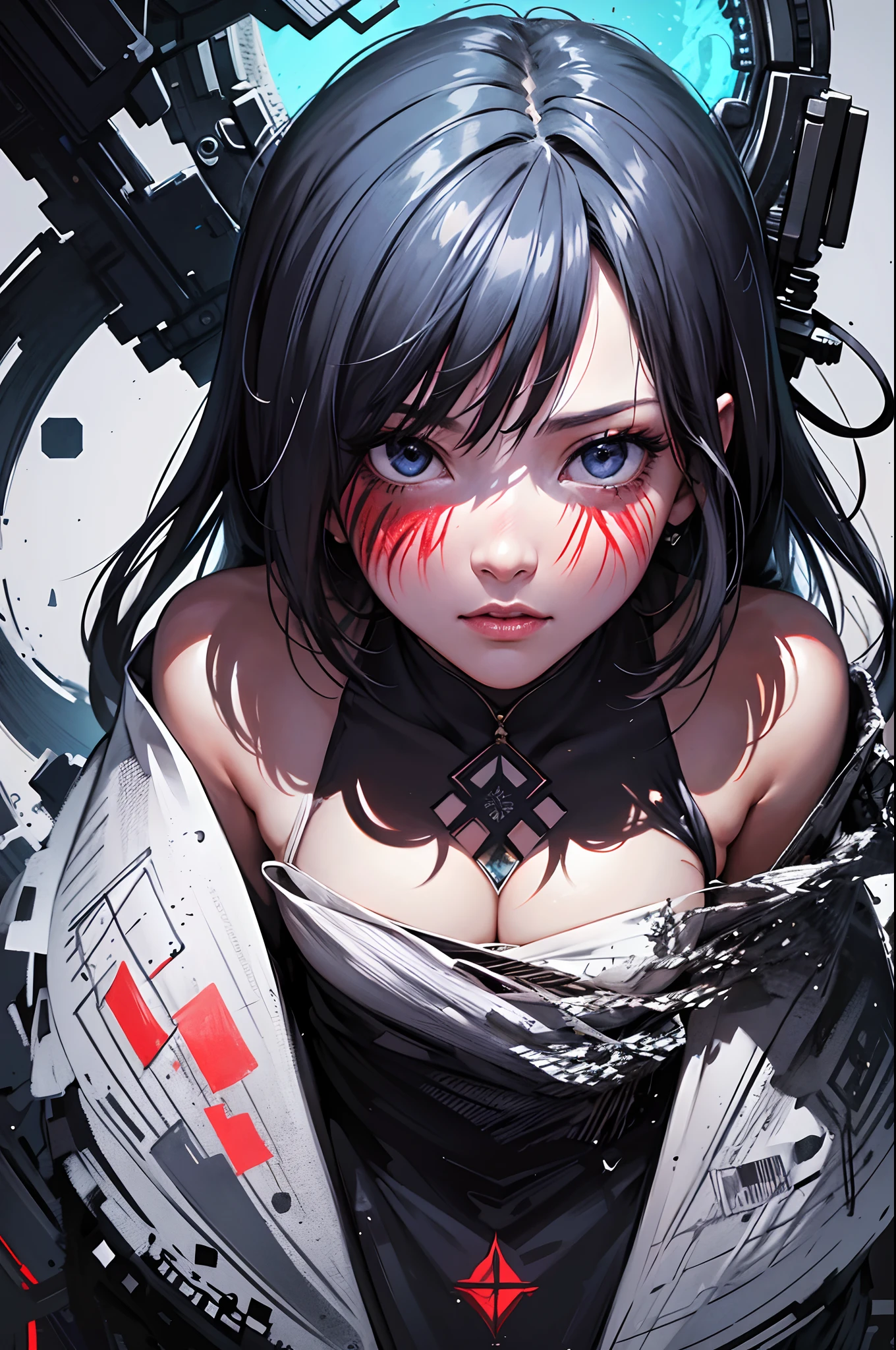 Jenna Ortega, Abstract beauty, Centered, Looking at the camera, nearing perfection, Dynamic, Moonlight, Highly detailed, art stations, concept-art, Sharp focus, illustration, Art by Carne Griffiths and Wadim Kashin, graphite drawing