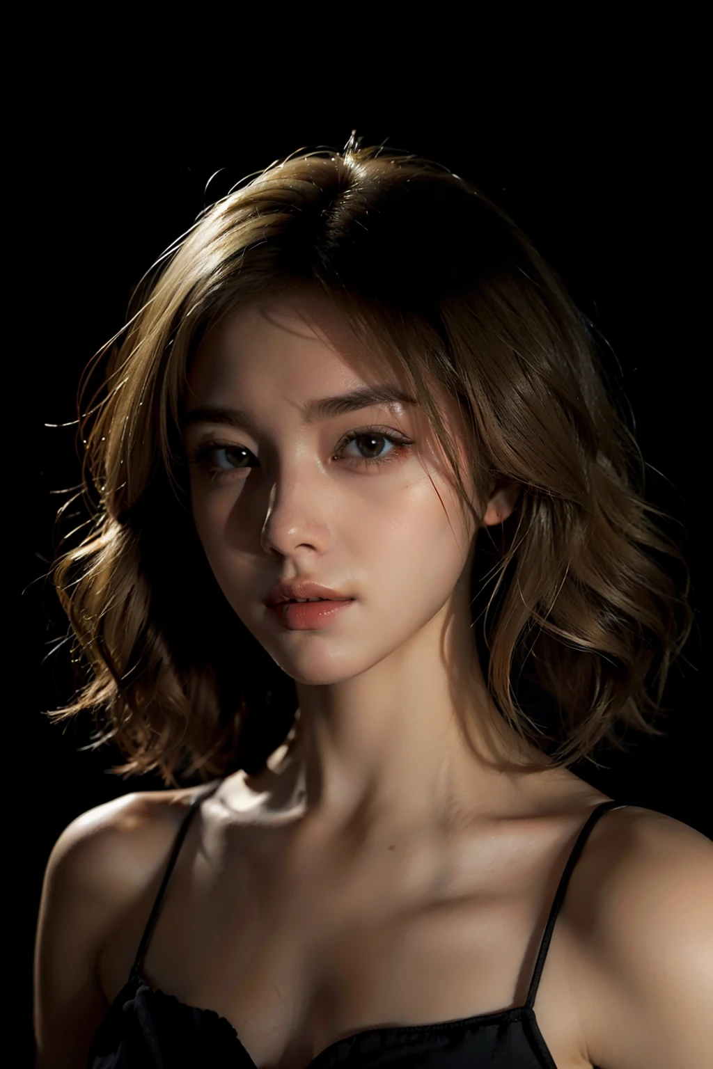 Generate an image of a character with blonde hair, looking directly at me with a neutral expression.