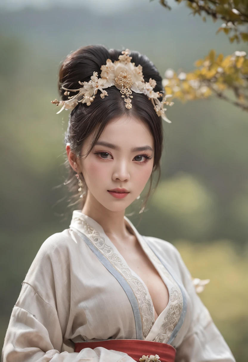 realistic,(earrings, breast), from side, male pov,
(girl), (Bridal Accessories for hanfu Cheongsam Kwa Phoenix), (strapless), (shawl), (Cosplay photo), ((cleavage)),
chill out, highres, french braid, heterochromia,
((huge breast)), ((large breasts)), (mole),
(looking at viewer), ,