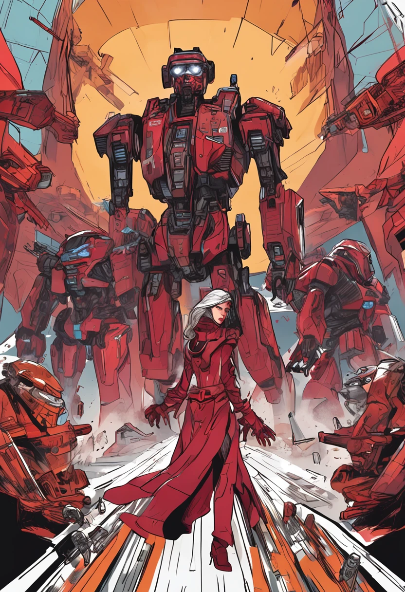 Crimson Woman Mech,galactic,karo,fall,Mards