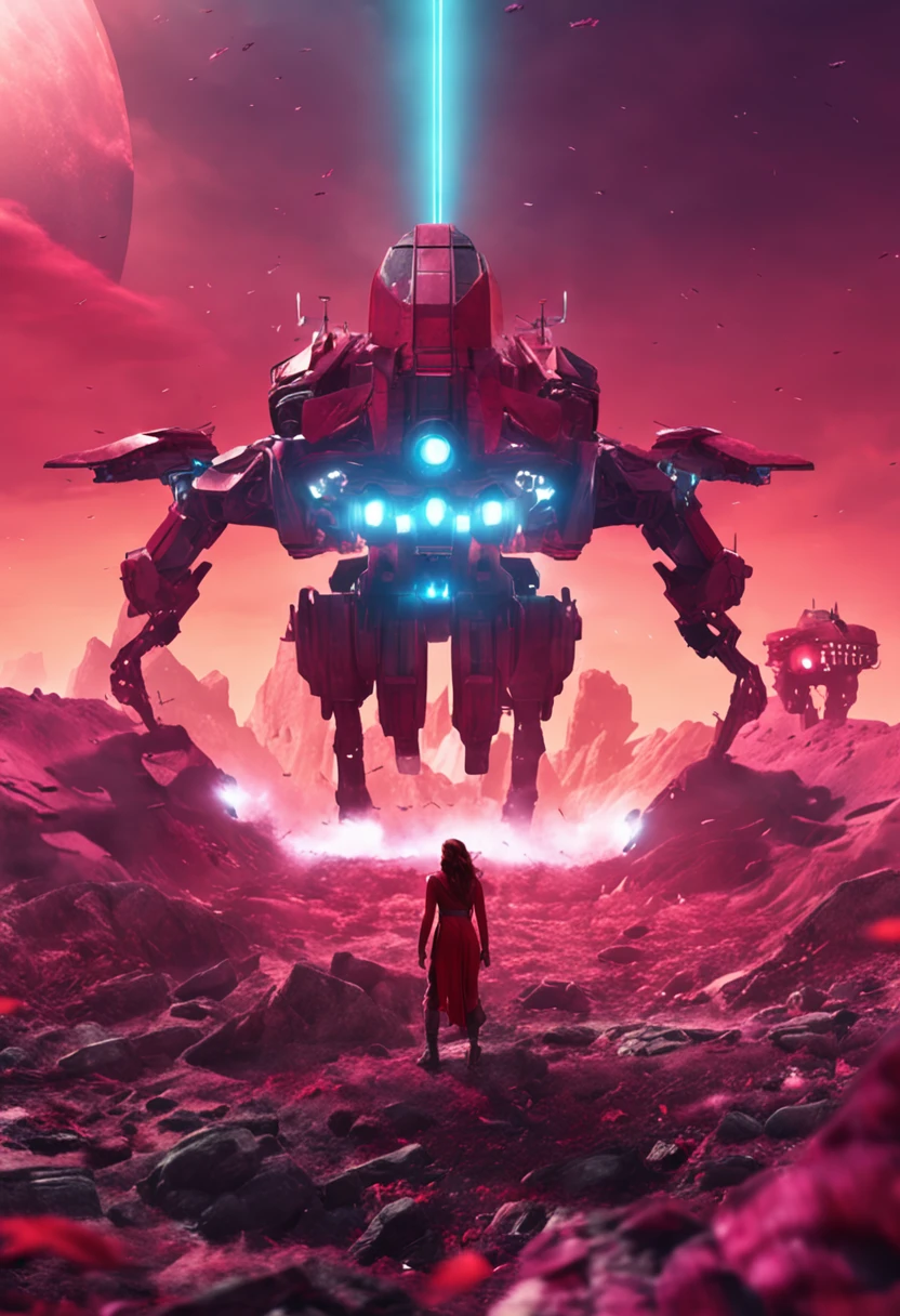 Crimson Women's Mech,Galactic War,Drop into the atmosphere