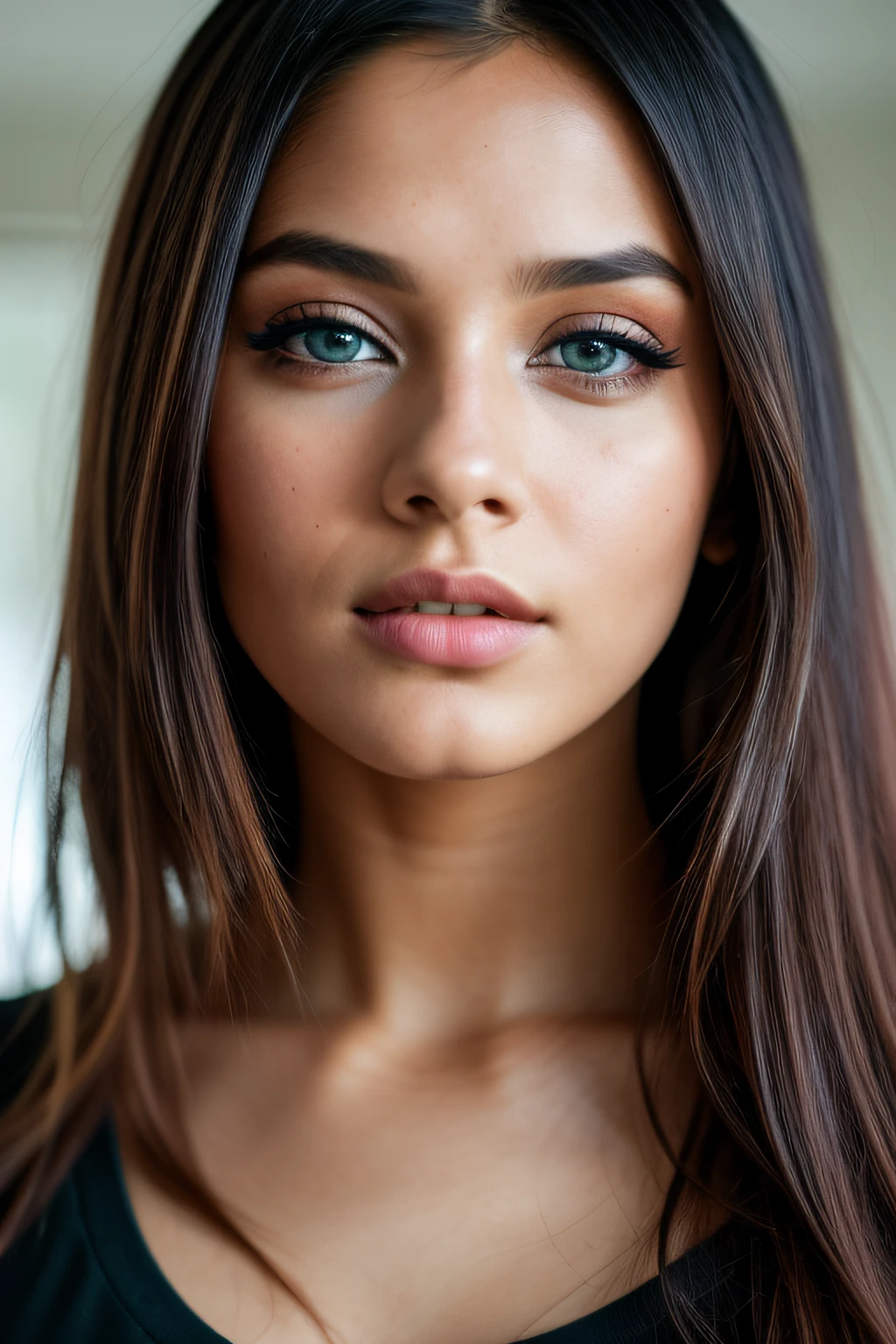 photo of (emikin:0.99), a woman as a sexy TikTok influencer, ocean hair, ocean eyes, angry, modelshoot style, (extremely detailed CG unity 8k wallpaper), photo of the most beautiful artwork in the world, professional majestic (photography by Steve McCurry), 8k uhd, dslr, soft lighting, high quality, film grain, Fujifilm XT3 sharp focus, f 5.6, High Detail, Sharp focus, dramatic, (wearing a punk t-shirt), (looking at viewer:1.2), (detailed pupils:1.3), (natural light), (closeup:1.2), (seductive)