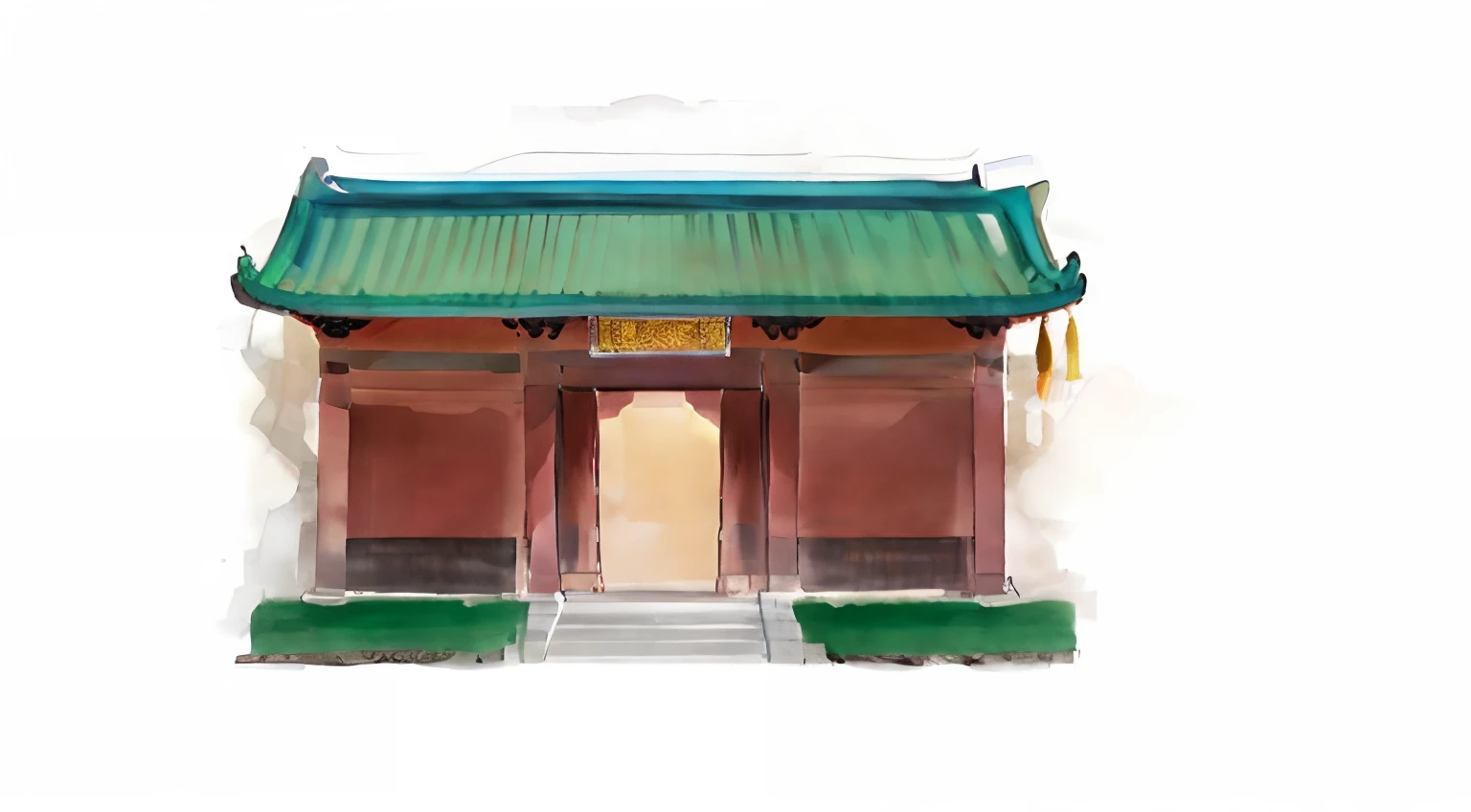 Close-up of small building with green roof, background depicting a temple, Temple background, Chinese style buildings, Chinese palaces, palace background, A temple, Tang Dynasty Palace, the imperial palace, Chinese architecture, chinese temple, Ancient Chinese architecture, castles and temple details, Chinese tradition, large temples, digital painting of a pagoda, artwork of a building, the forbidden city