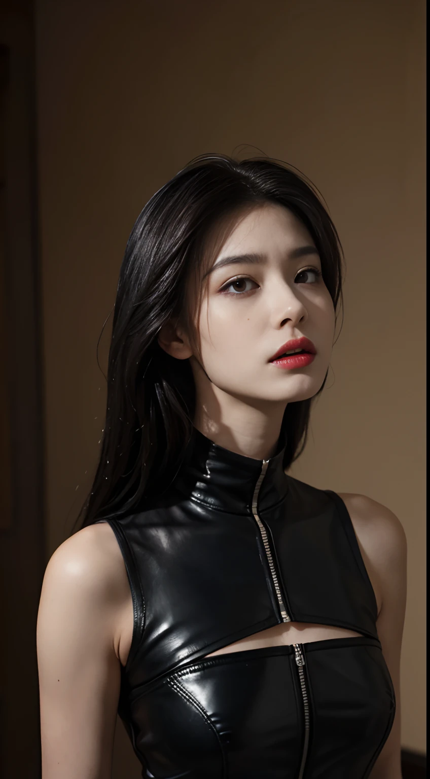 Angry Face, BDSM,slave,Rubber,Black Corset,Bondage,Collar,NSFW,((Best Quality, 8k, Masterpiece:1.3))), Crisp Focus: 1.2、(Layer Cut, Big:1.2),Beautiful Woman with Perfect Figure: 1.4、Slender Abs:1.2、Wet Body:1.5、Highly Detailed Face and Skin Texture、Detailed Eyes、Double Eyelids,Long Hair