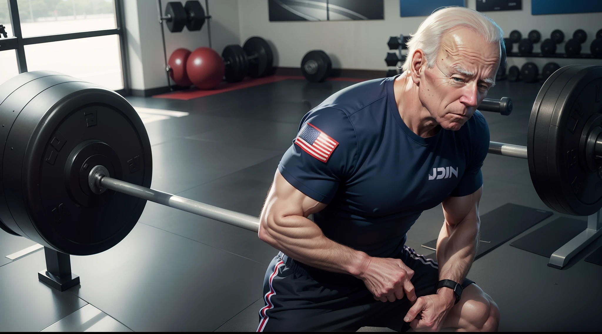 Swole Joe Biden working out
