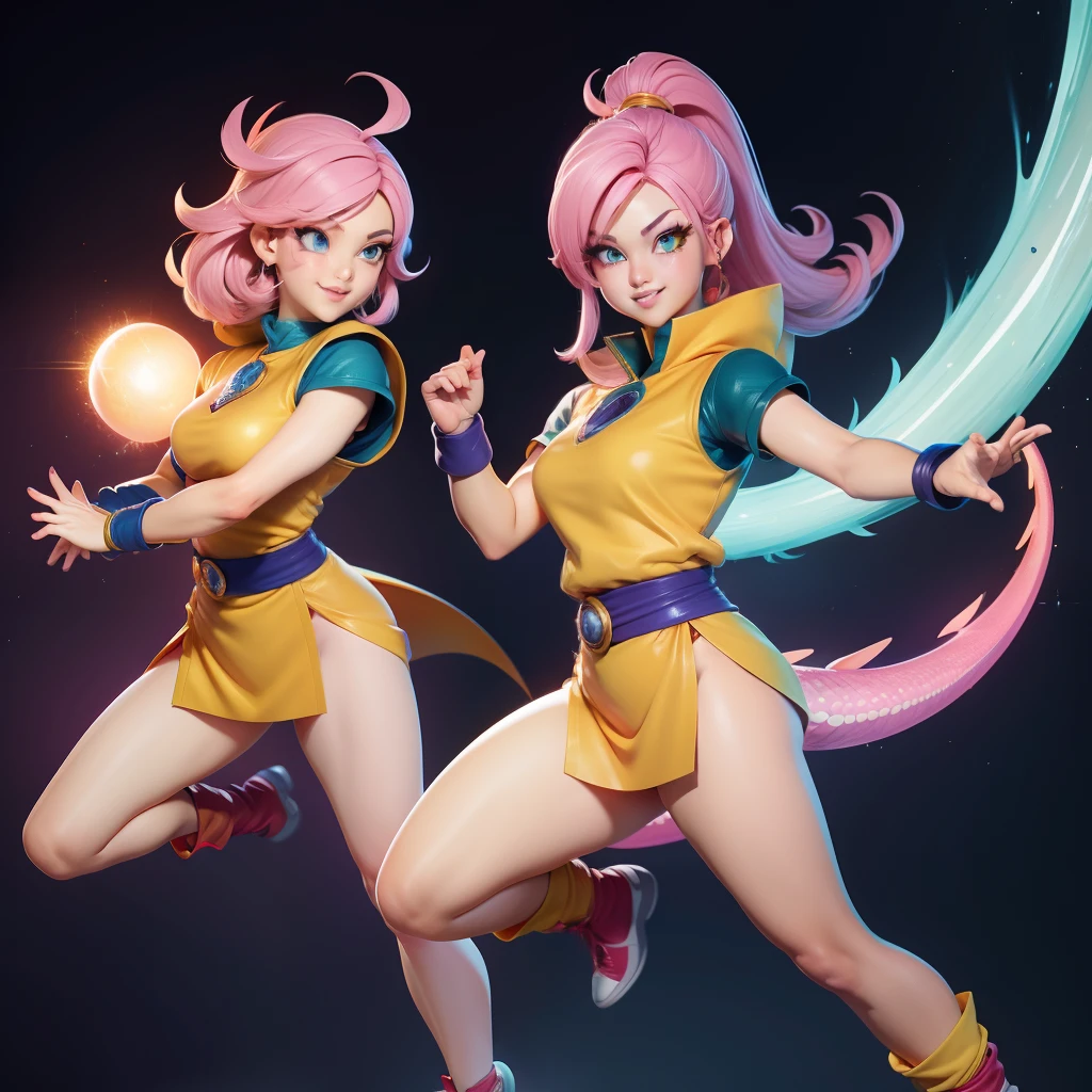 Dragon ballz characters, colourful pictures, pretty female faces, sparkling simple make up,sparkling eyes, sparkling lips, high quality pictures, half body pictures, full body pictures