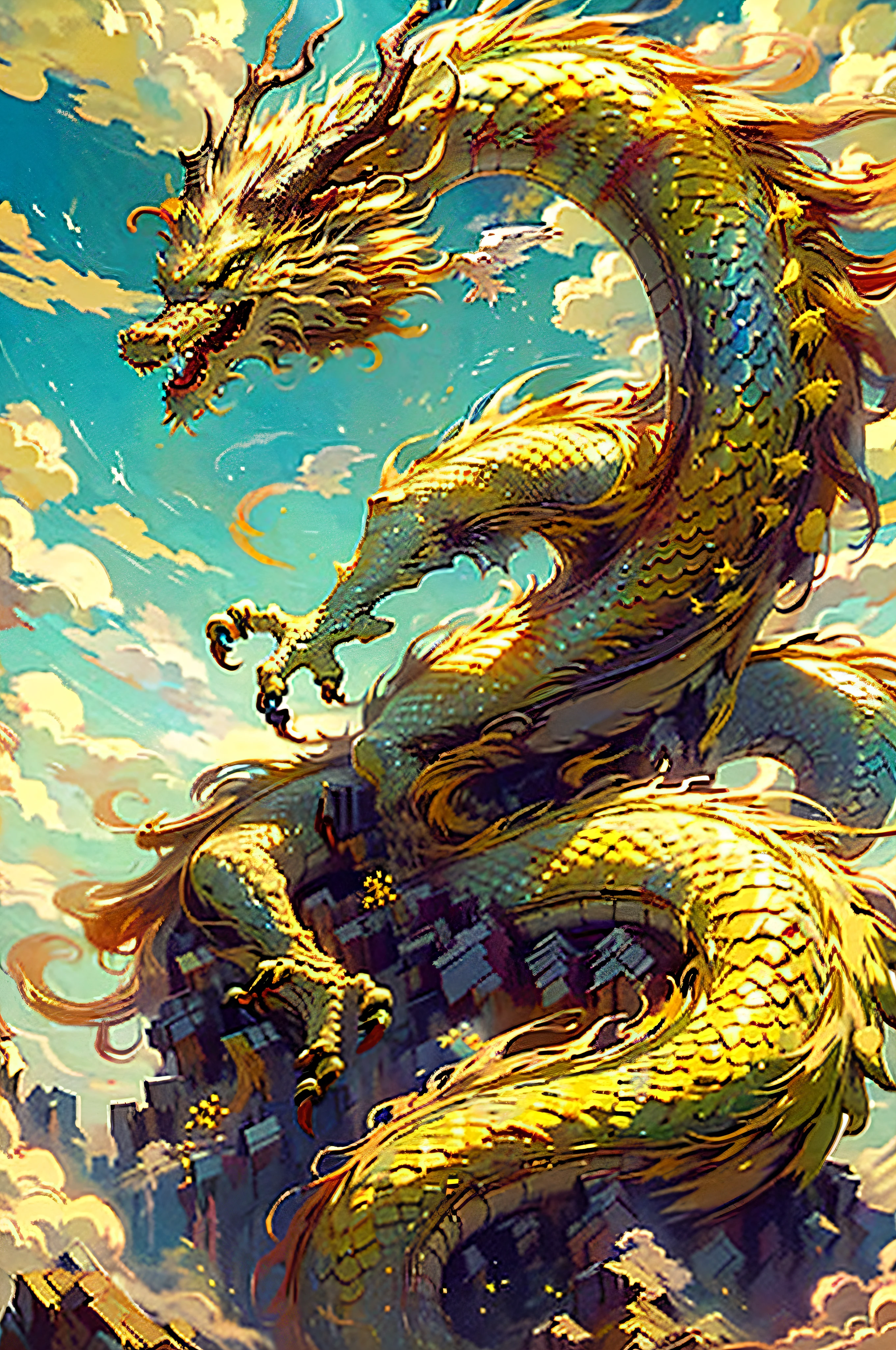 (8k, RAW photo, best quality, ultra detailed CG unity 8k wallpaper,masterpiece:1.2), a  dragon, 3d, ultra beautiful detailed eyes, Precise iris depiction,ultra-detailed face,
Best Quality, Masterpiece, Ultra High Resolution, Human, Tree, Teeth, Sharp Teeth, Blue Eyes, Clouds, Outdoor, 1 Other, Fantasy, Horns, Sky, Mist, Open Mouth, Monster, Landscape, Ultra-Detailed Beautiful Background Drawn by Professional Illustrator